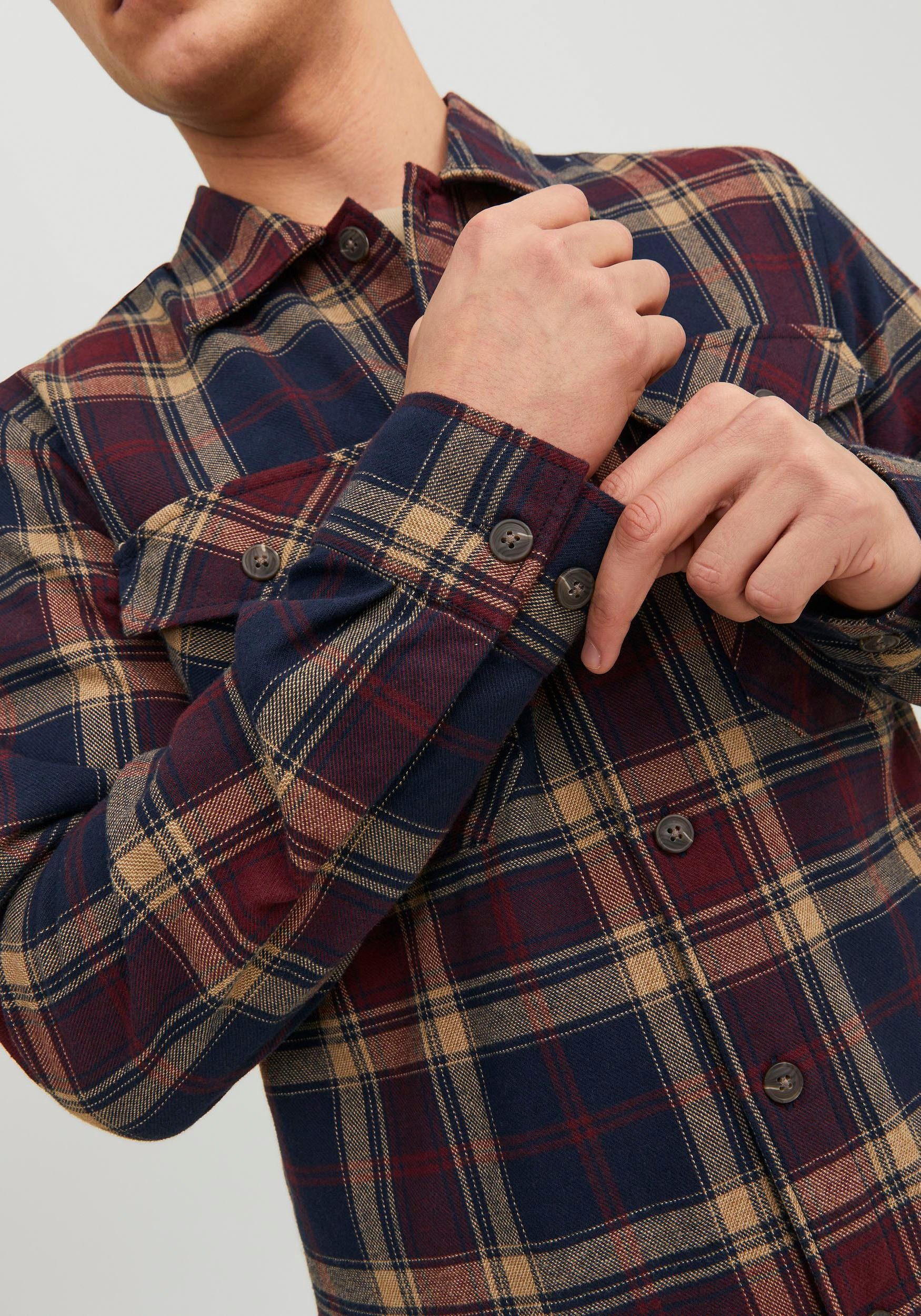 Jack & Jones Overhemd met lange mouwen JJEEDDIE OVERSHIRT LS NOOS