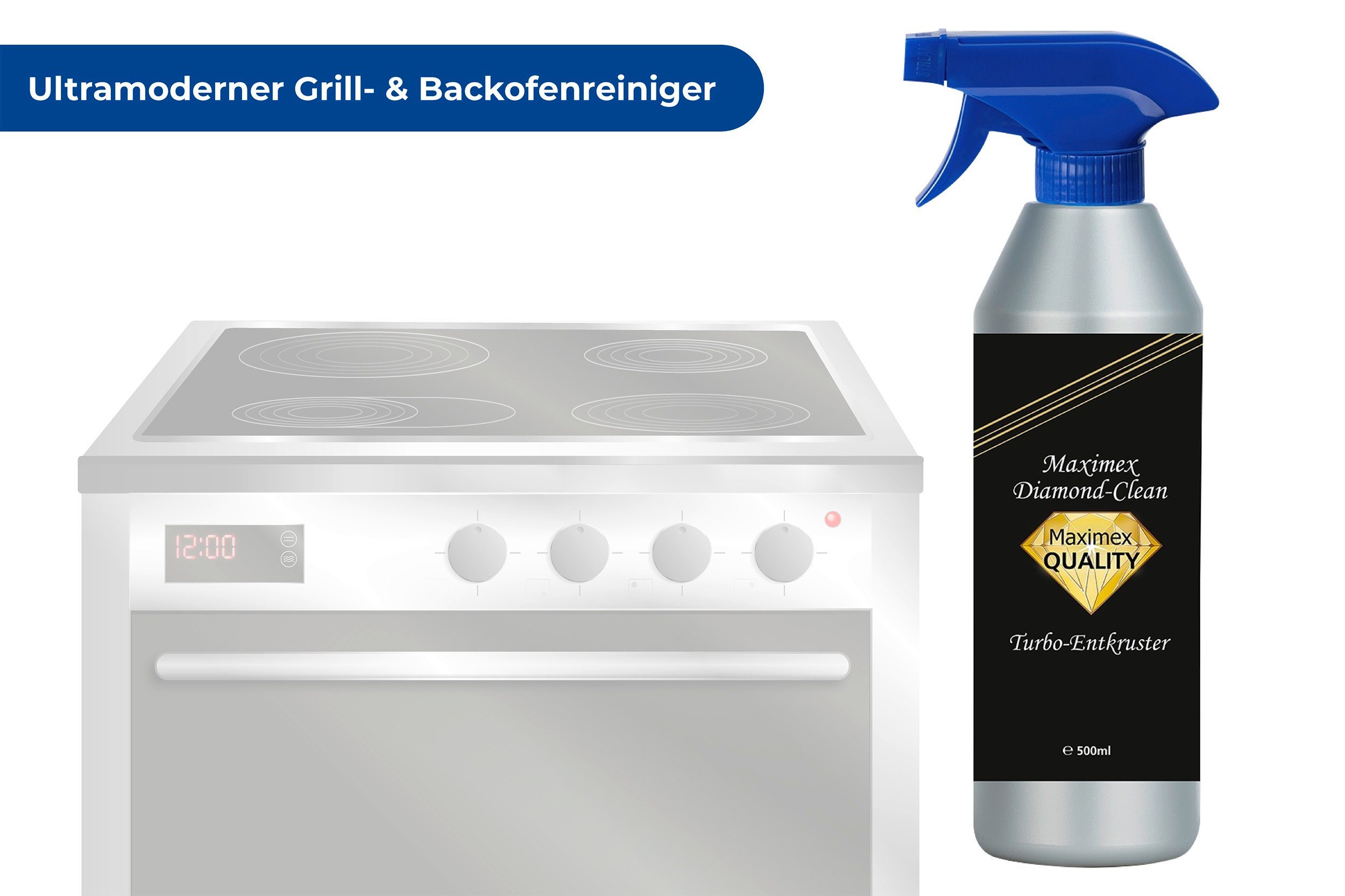 Maximex Ovenreiniger Diamond Clean effectief schoonmaakmiddel tegen vuilopeenhopingen voor oven en grill