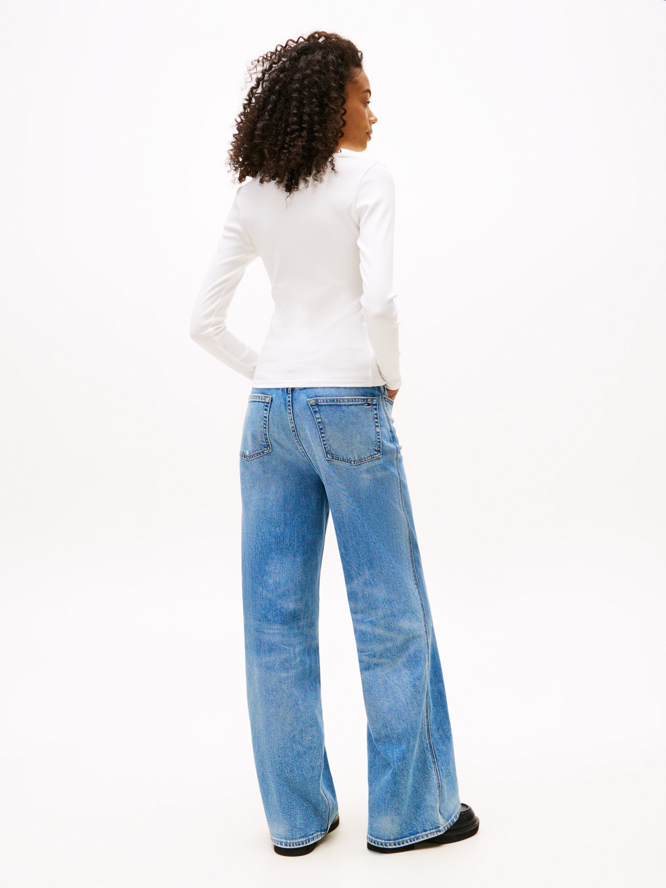 TOMMY JEANS Shirt met lange mouwen TJW SLIM ESSENTIAL RIB V LS