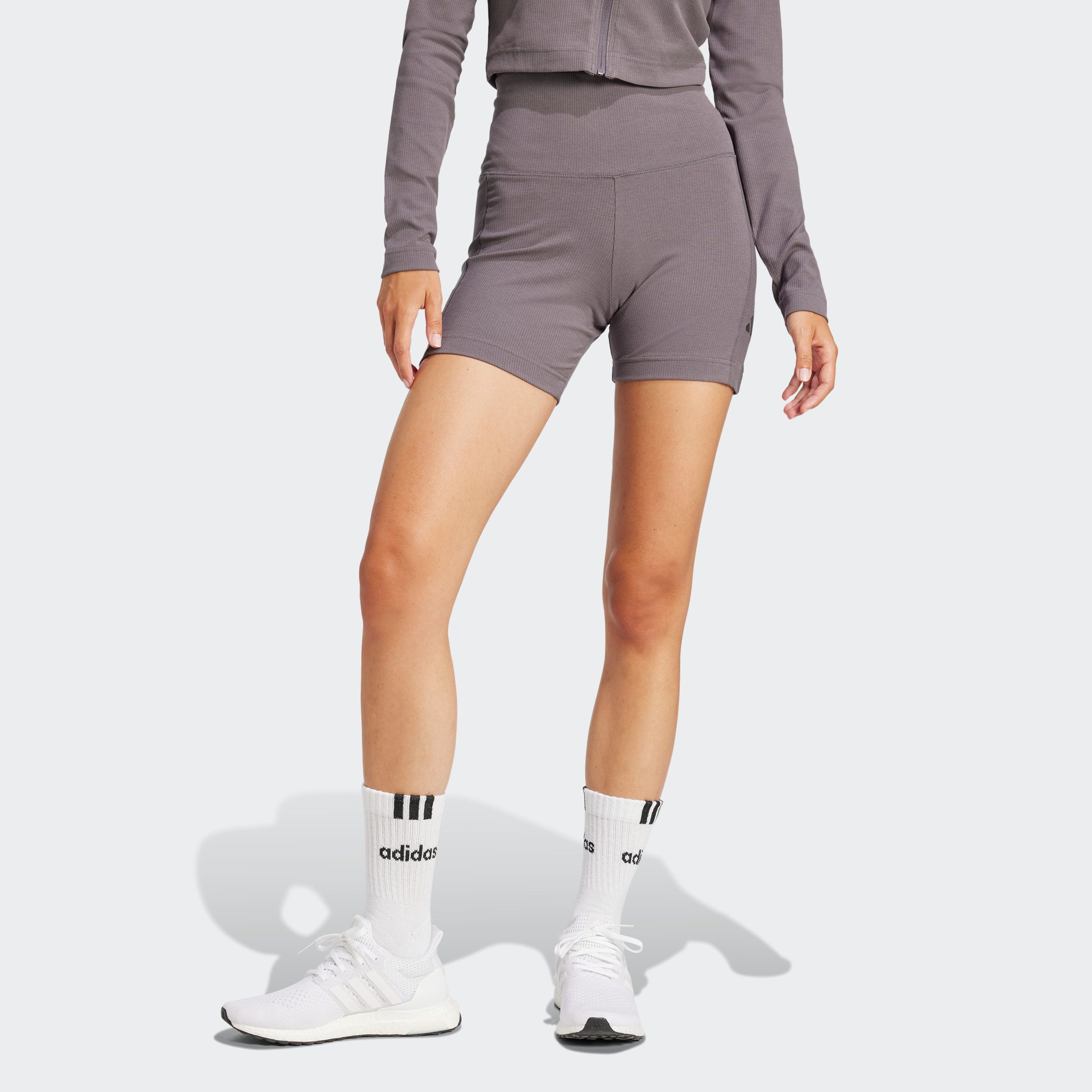 adidas Sportswear Short W LNG RIB BIKER (1-delig) dames shorts maat XS grijs