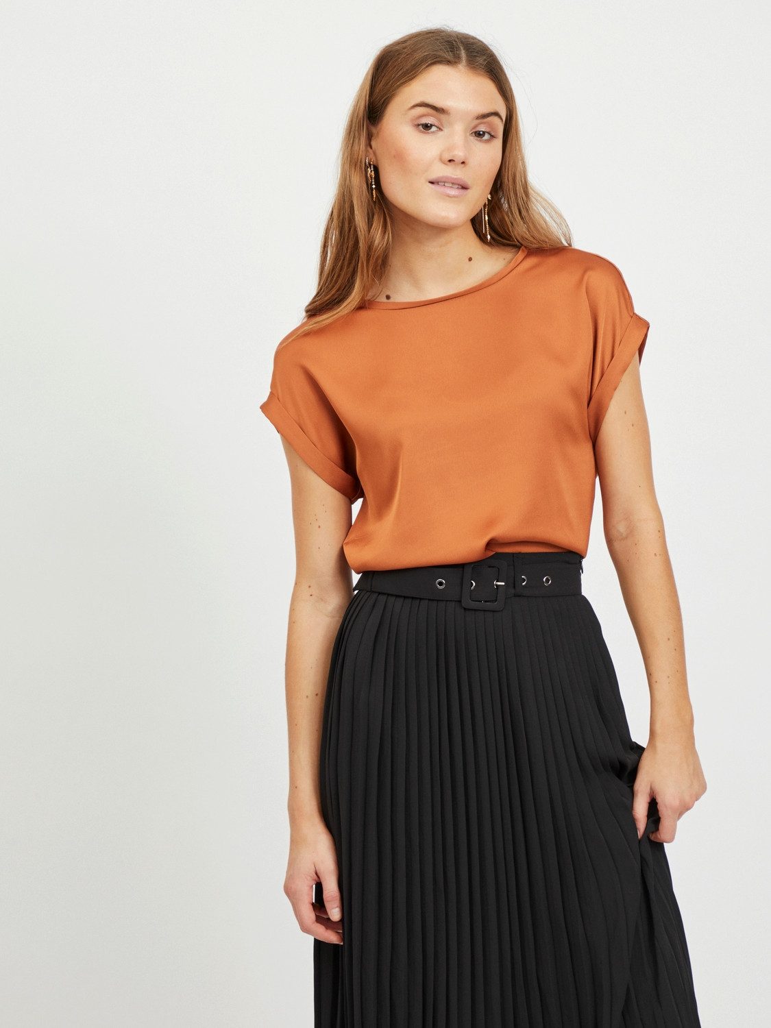 Vila Shirt met korte mouwen VIELLETTE S/S SATIN TOP - NOOS