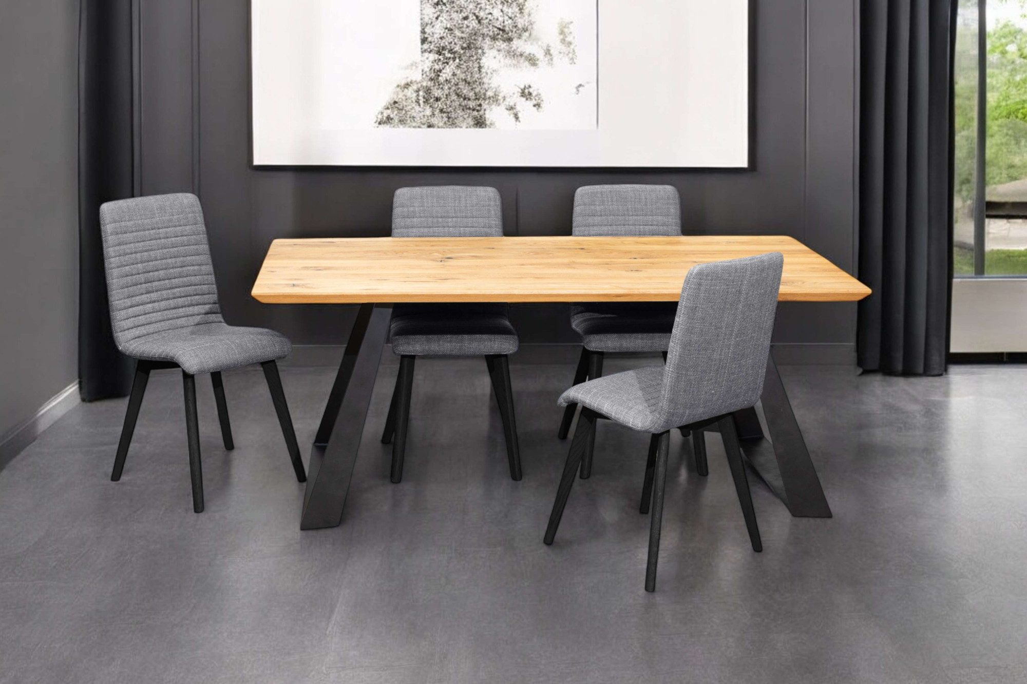 Home affaire Eethoek Arosa zitgroep voor keukens, eettafel met 4 gestoffeerde stoelen, 5-delig (set, 5-delig)