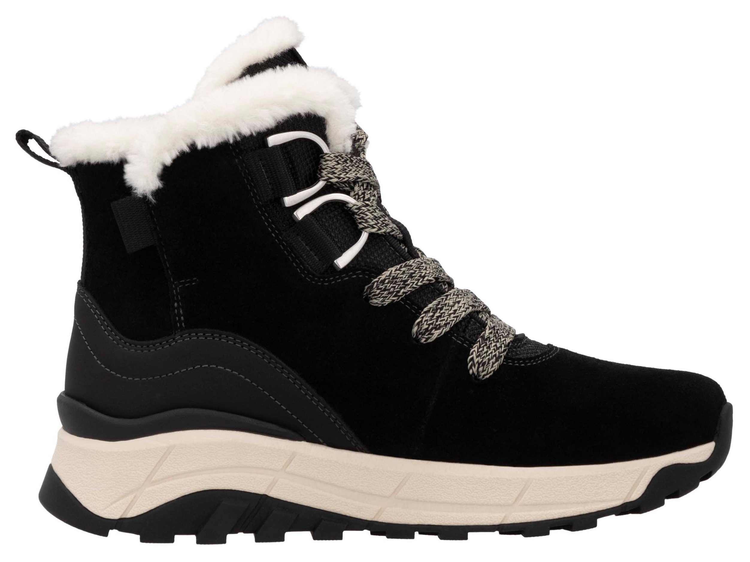 Rieker EVOLUTION Winterlaarzen , sleehak, veterschoenen, outdoorschoen met schapenwol voering