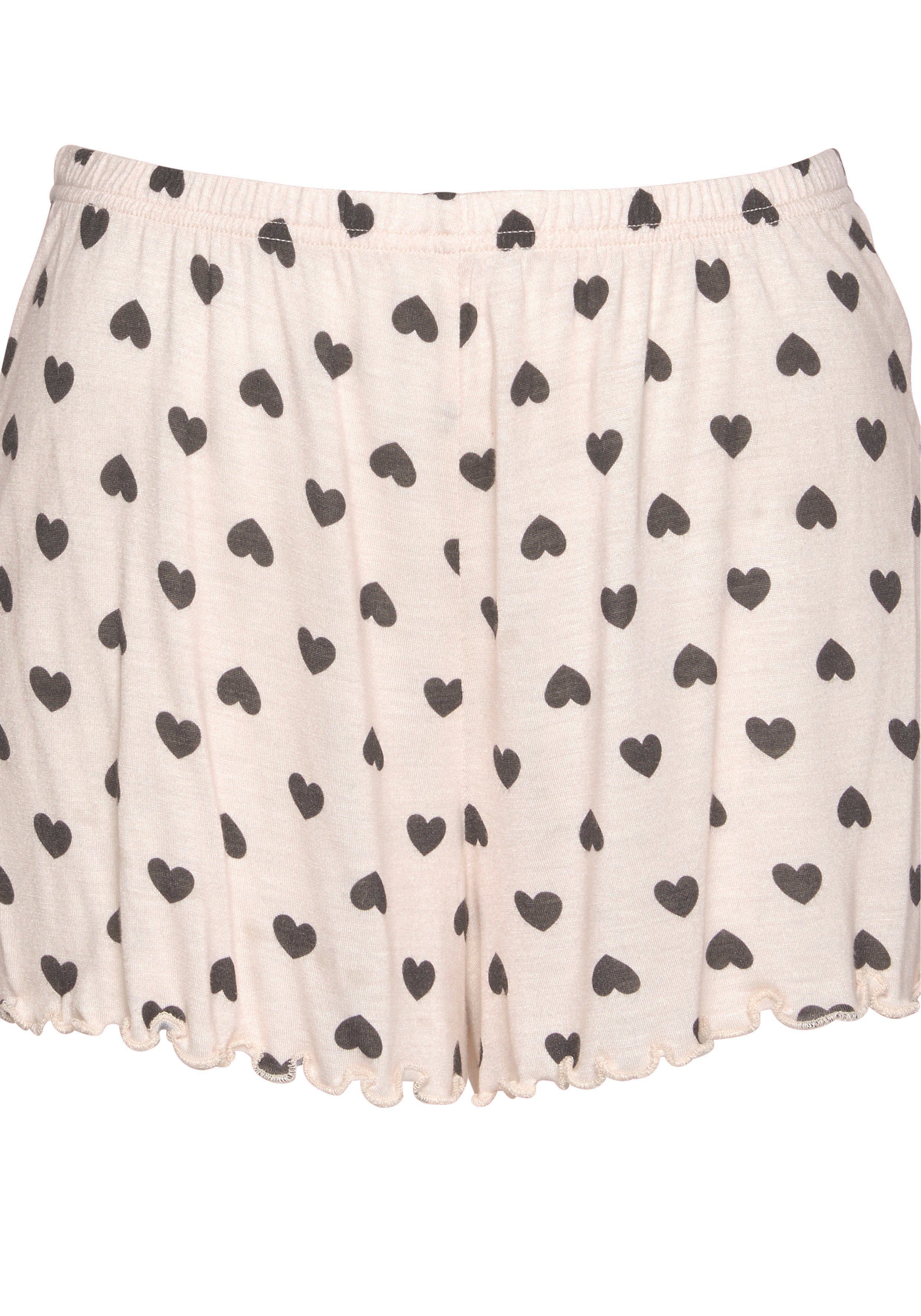 Vivance Dreams Shortama met rimpelrandjes (2-delig, 1 stuk)