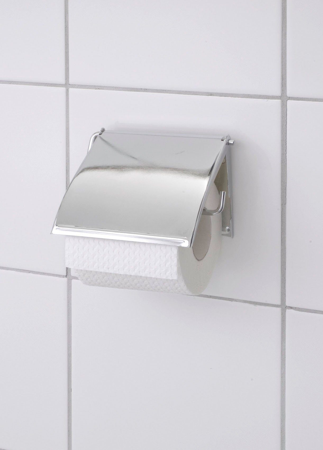 WENKO Toiletrolhouder Cover Chroom, met gesloten model