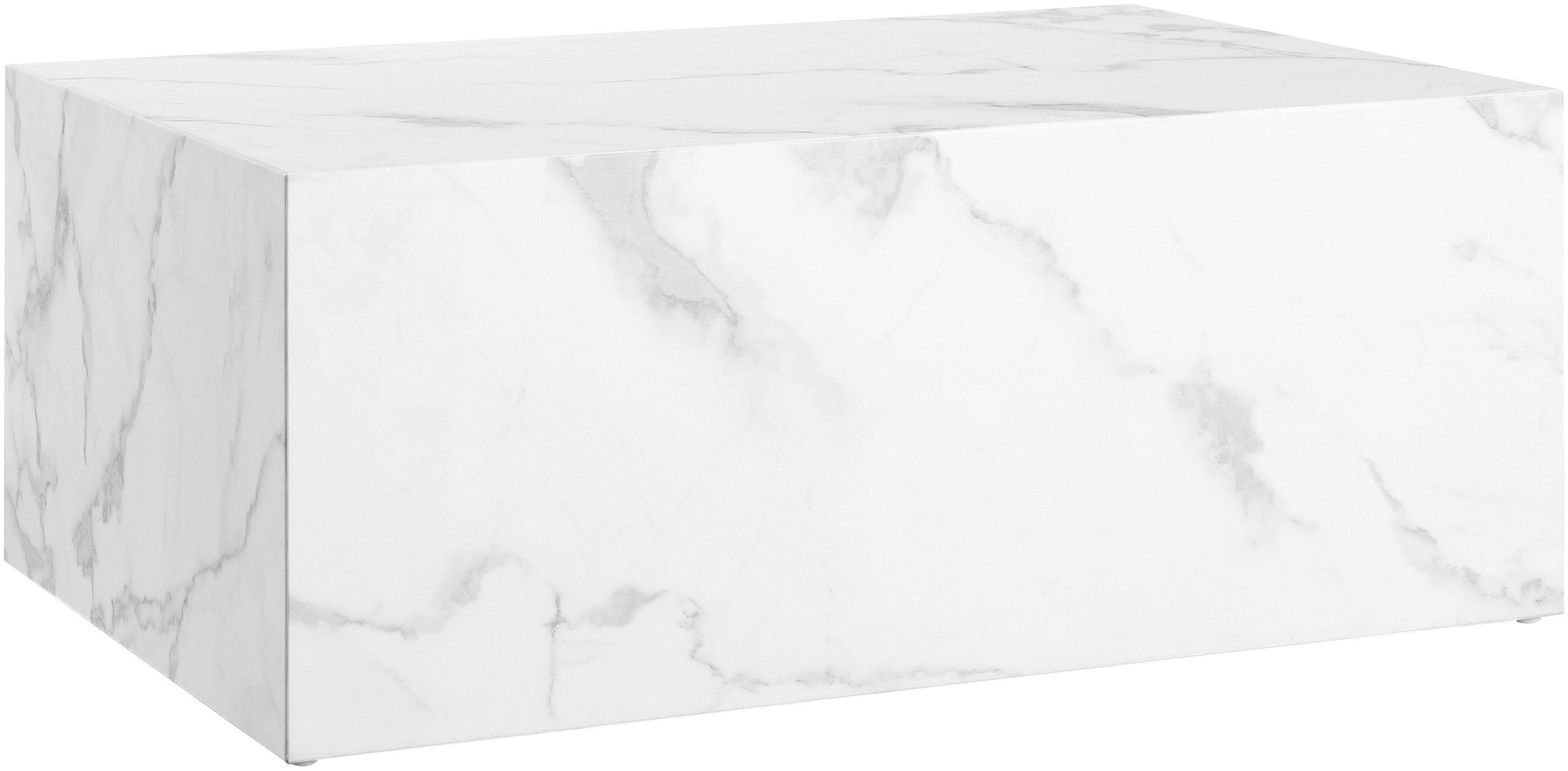 SalesFever Salontafel Almeria bijzettafel B/D 90/60 cm rechthoekig 90x60 cm, in marmerlook gefolieerd