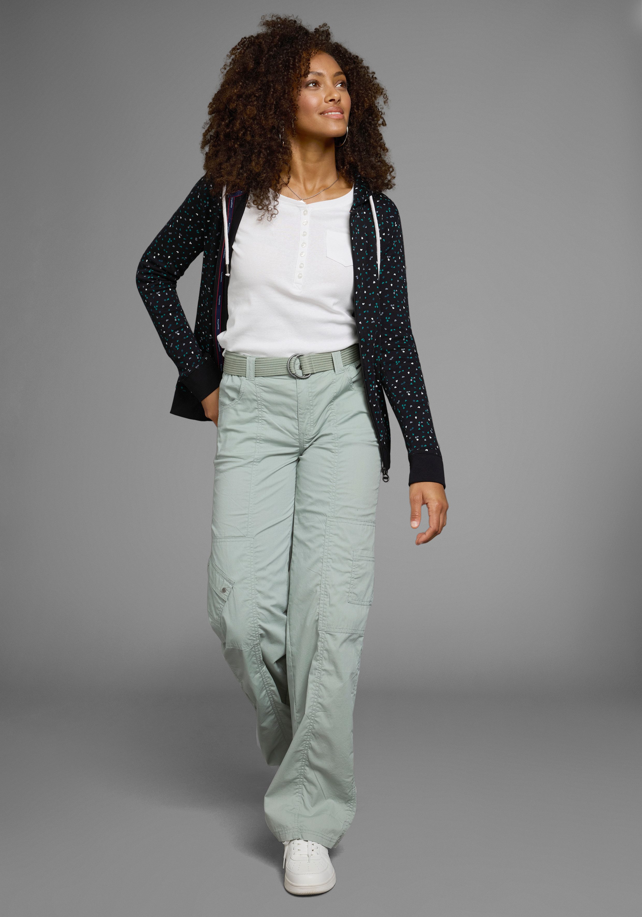 KangaROOS Capuchonsweatvest met sportieve minimal-print
