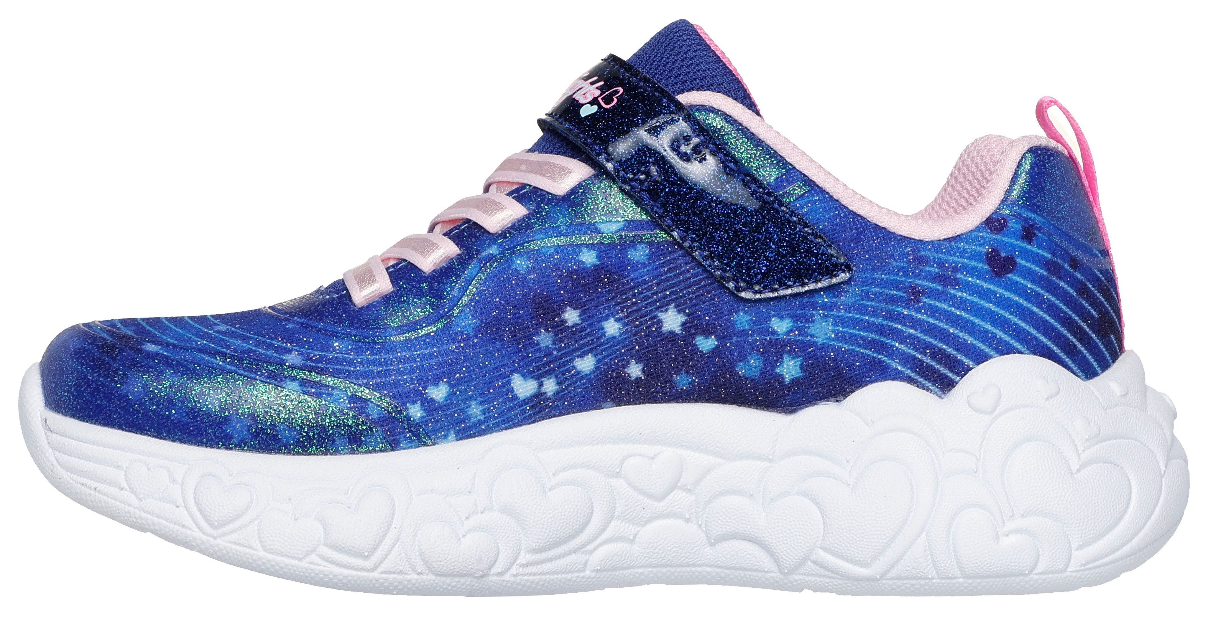 Skechers Sneakers ETERNAL HEART LIGHTS , blink,-klittenbandschoen met hart-applicatie, maat sjabloon om te downloaden