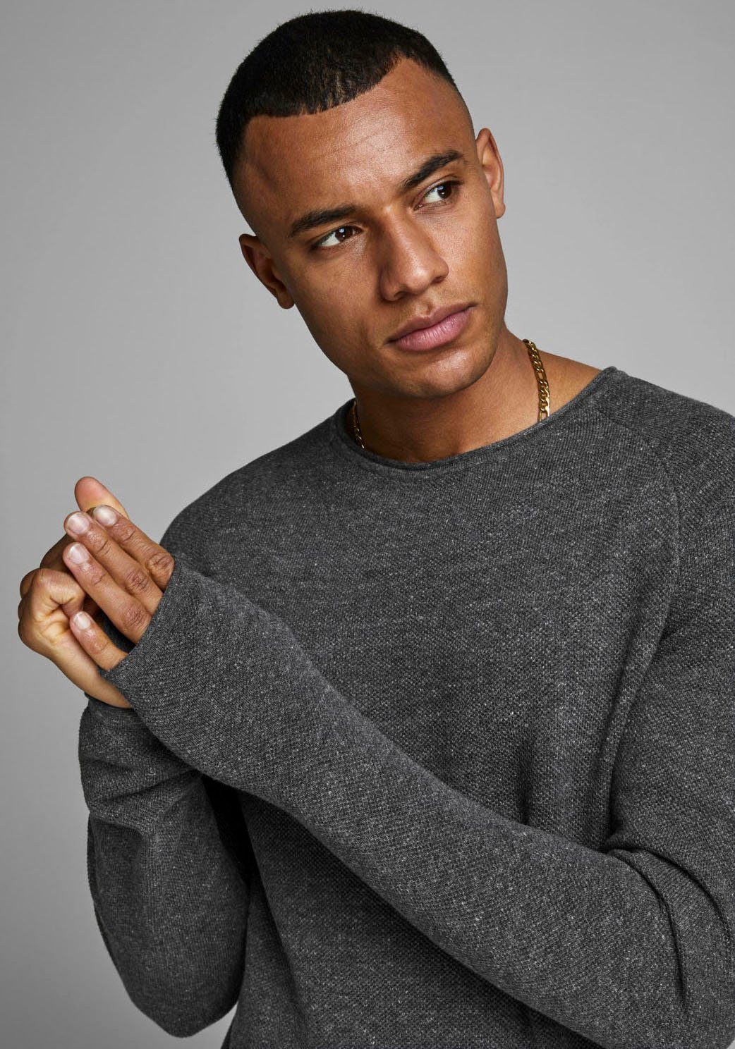 Jack & Jones Trui met ronde hals JJEHILL Effen trui met aangenaam draagcomfort