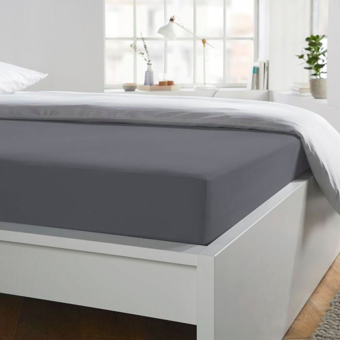 Schlafgut Hoeslaken Mako-jersey van 100% katoen, bedlakens voor matrassen tot 20 cm hoogte, in 90x200, 140x200 of 180x200 cm (1 stuk)