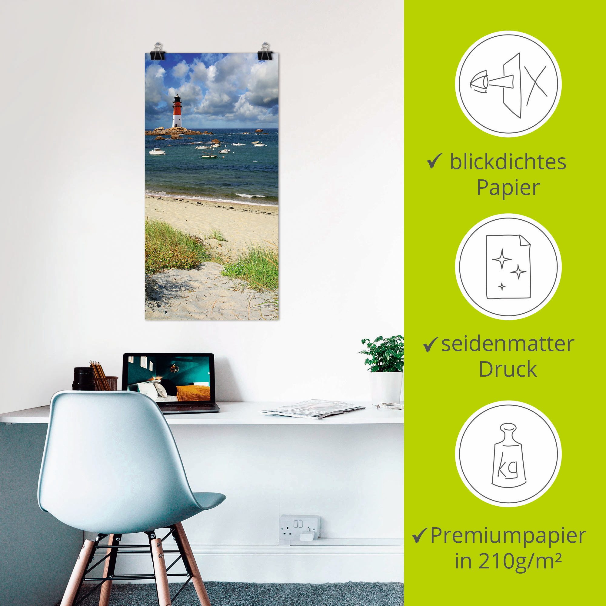 Artland Artprint Blik door de duinen als artprint op linnen, poster in verschillende formaten maten