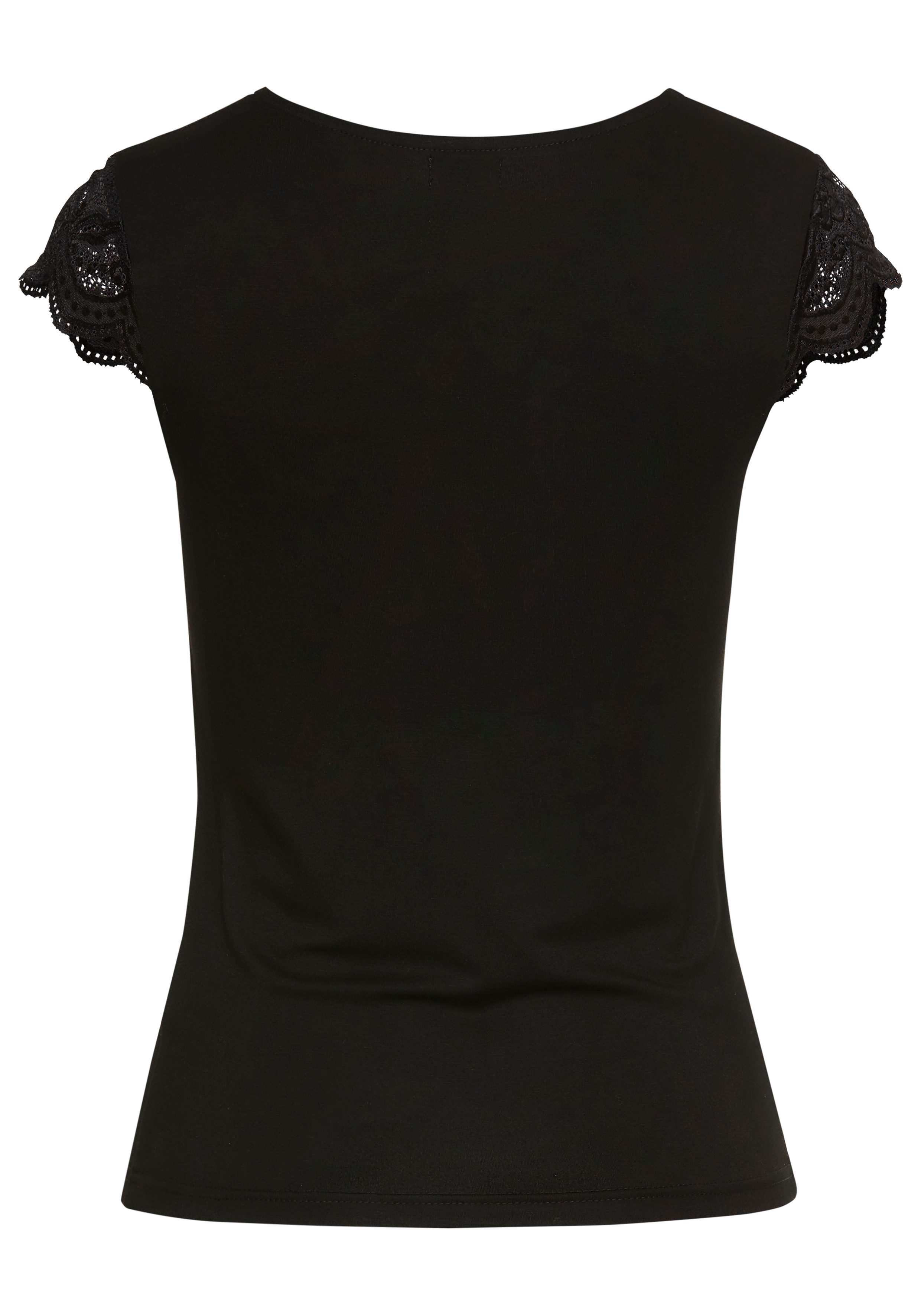 Laura Scott Kanten shirt met aangehechte mouwen en knopen