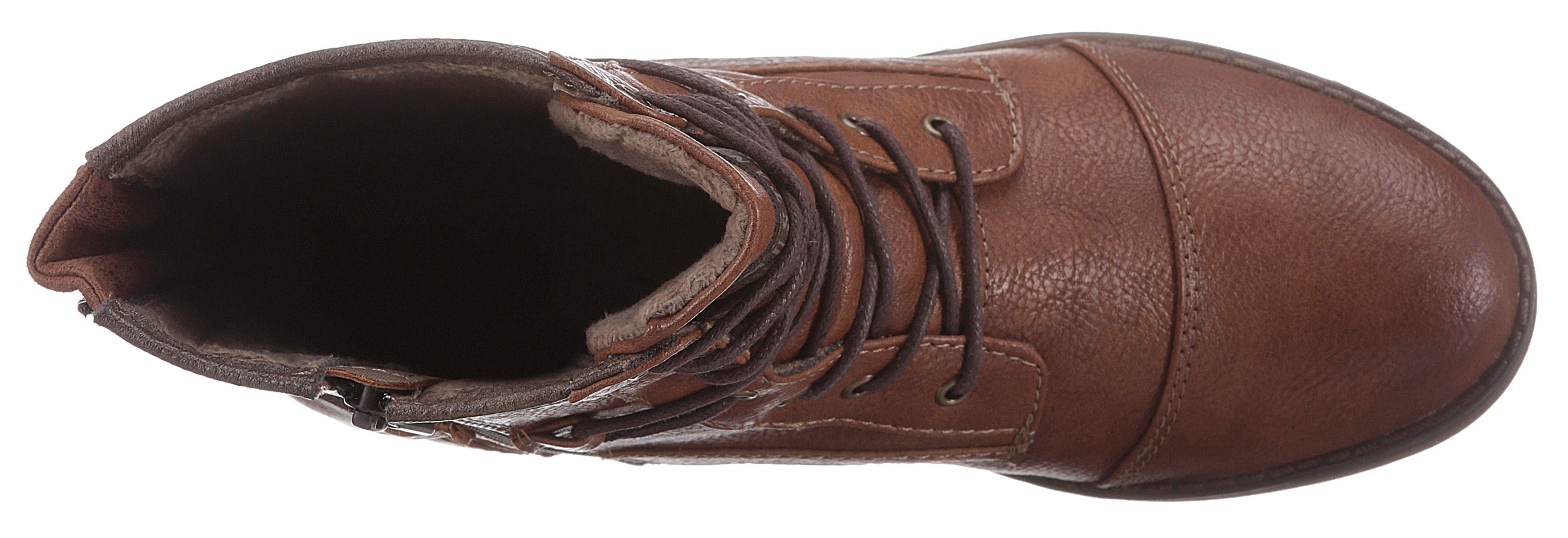Mustang Shoes Veterlaarsjes met vetersluiting om de schacht