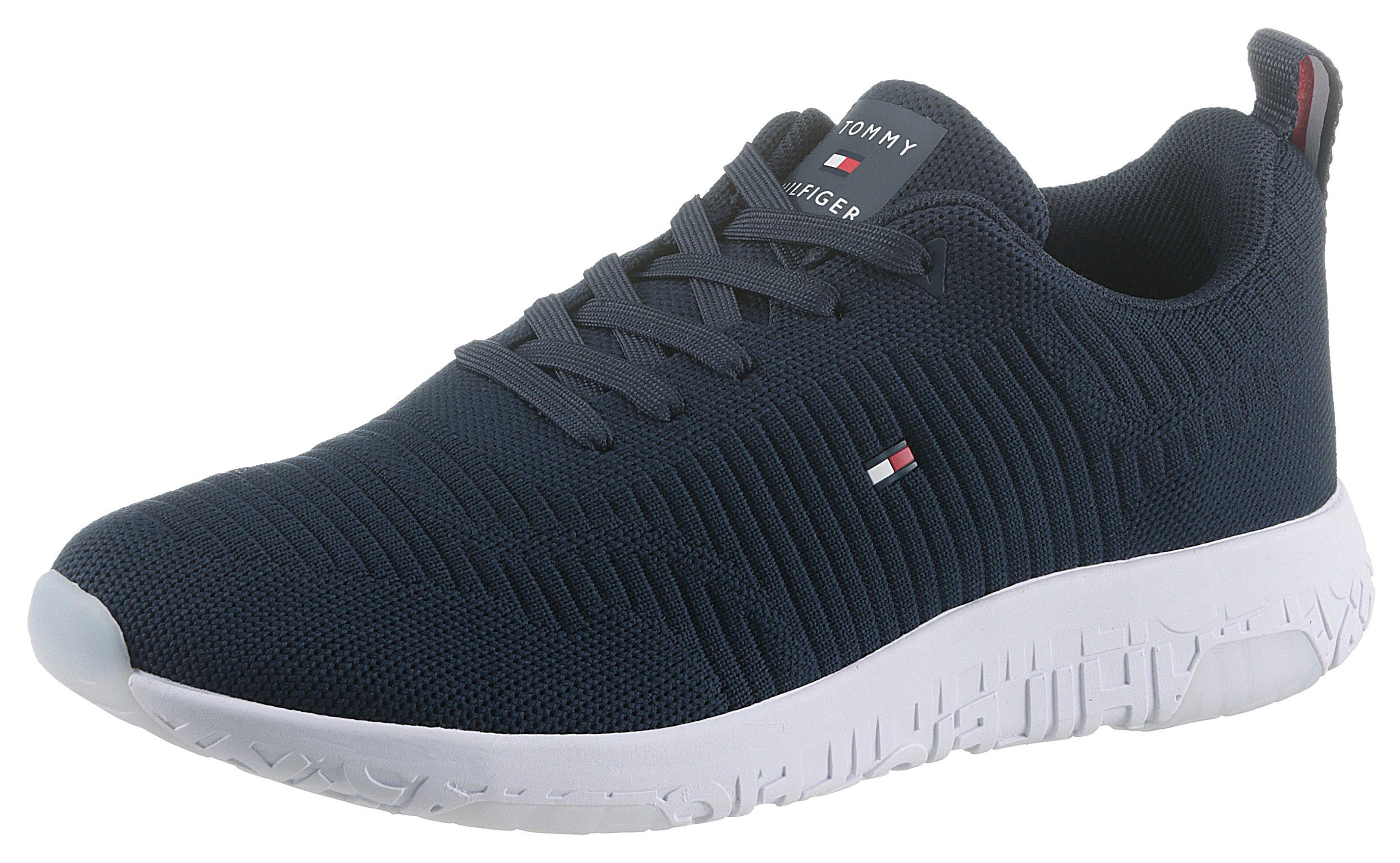 Tommy Hilfiger Sneakers CORPORATE KNIT RIB RUNNER met zijlogo-vlag, vrijetijdsschoen, lage schoen, veterschoen