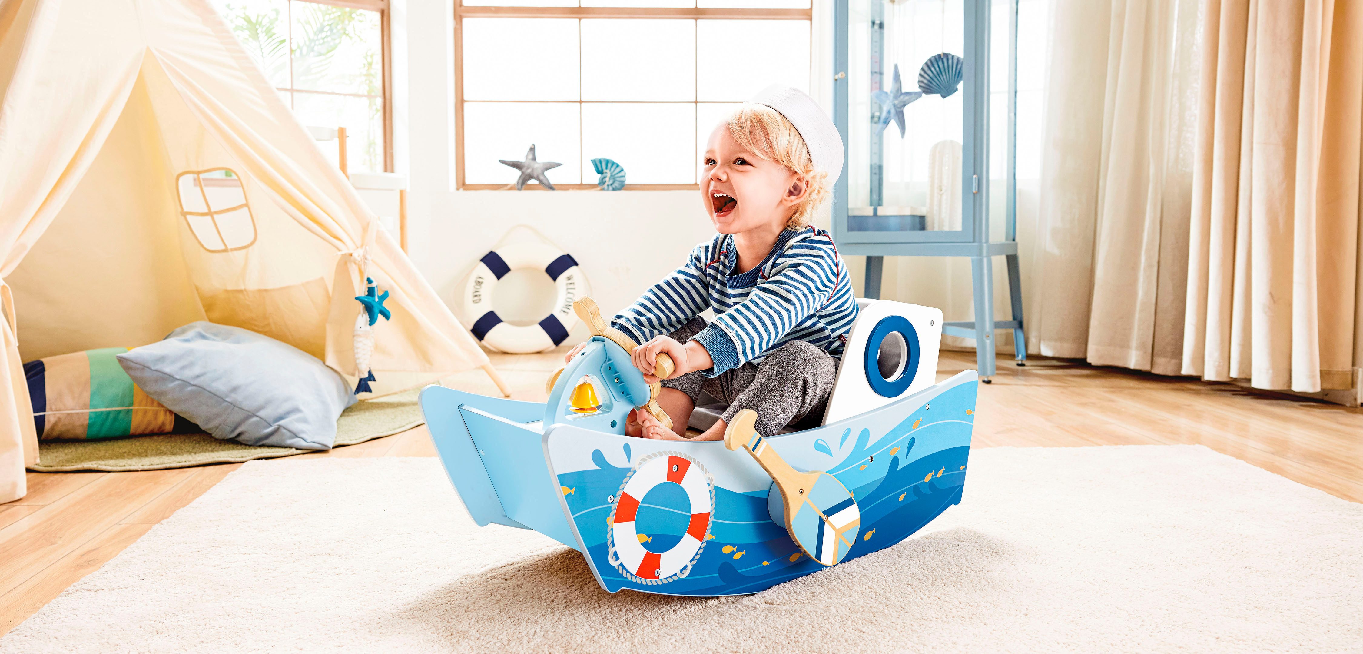 Hape Schommelboot Met stuurwiel