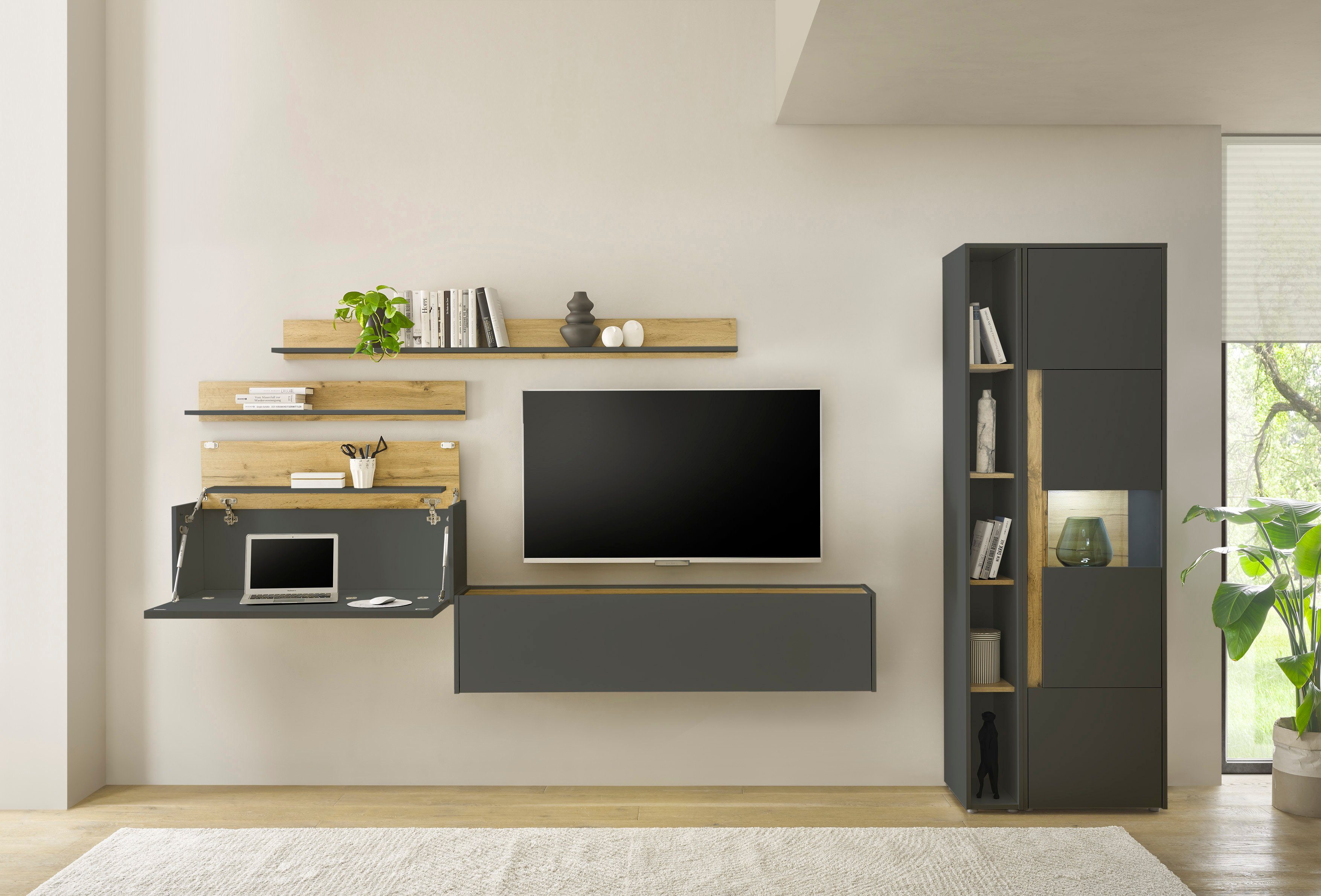 INOSIGN Set kantoormeubelen City/Giron Thuiskantoor (set, 5-delig) kantoorsets grijs