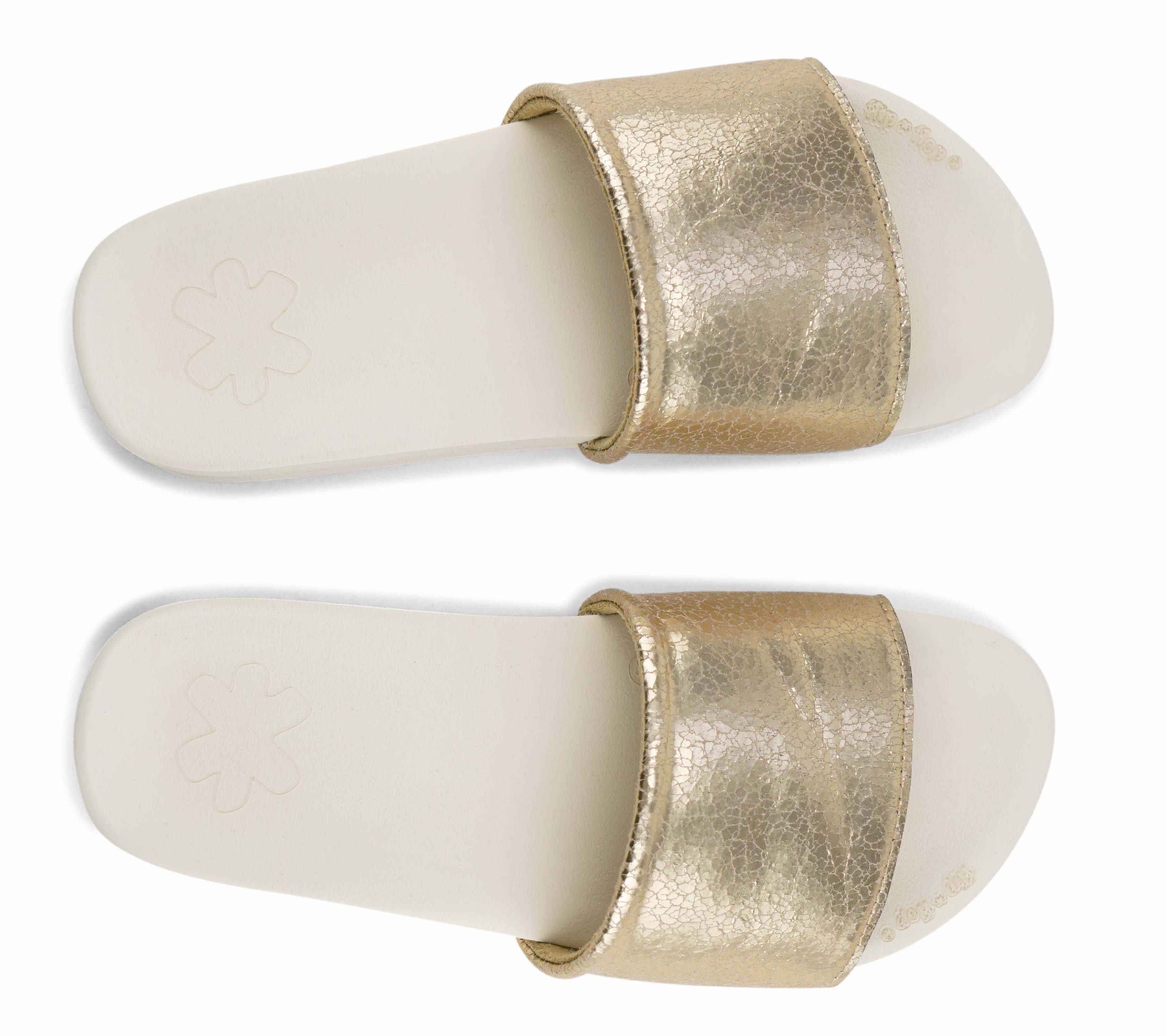 Flip Flop Slippers Pool metallic cracked zomerschoen, slippers, poolslides met metallic crush-effect