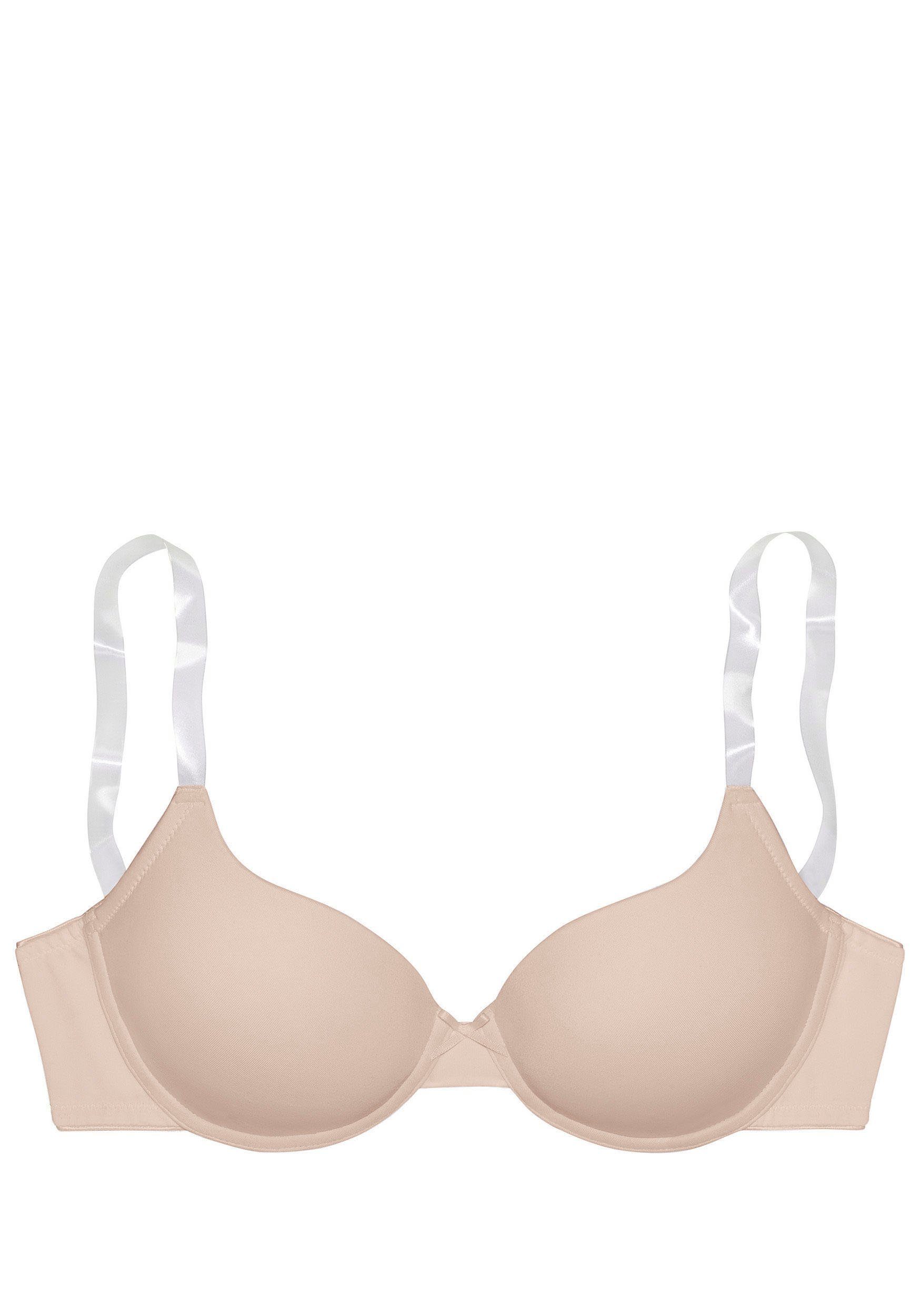 Lascana Bh met steuncups Ela met transparante bandjes, perfecte basic met beugels, basic lingerie