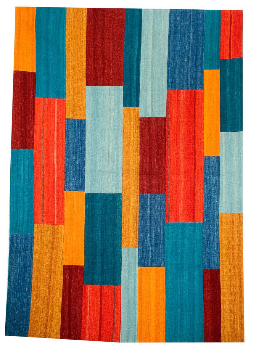 Kayoom Vloerkleed Radical 335 Handgeweven jacquard kilim, hoogwaardige materiaalcombinatie.