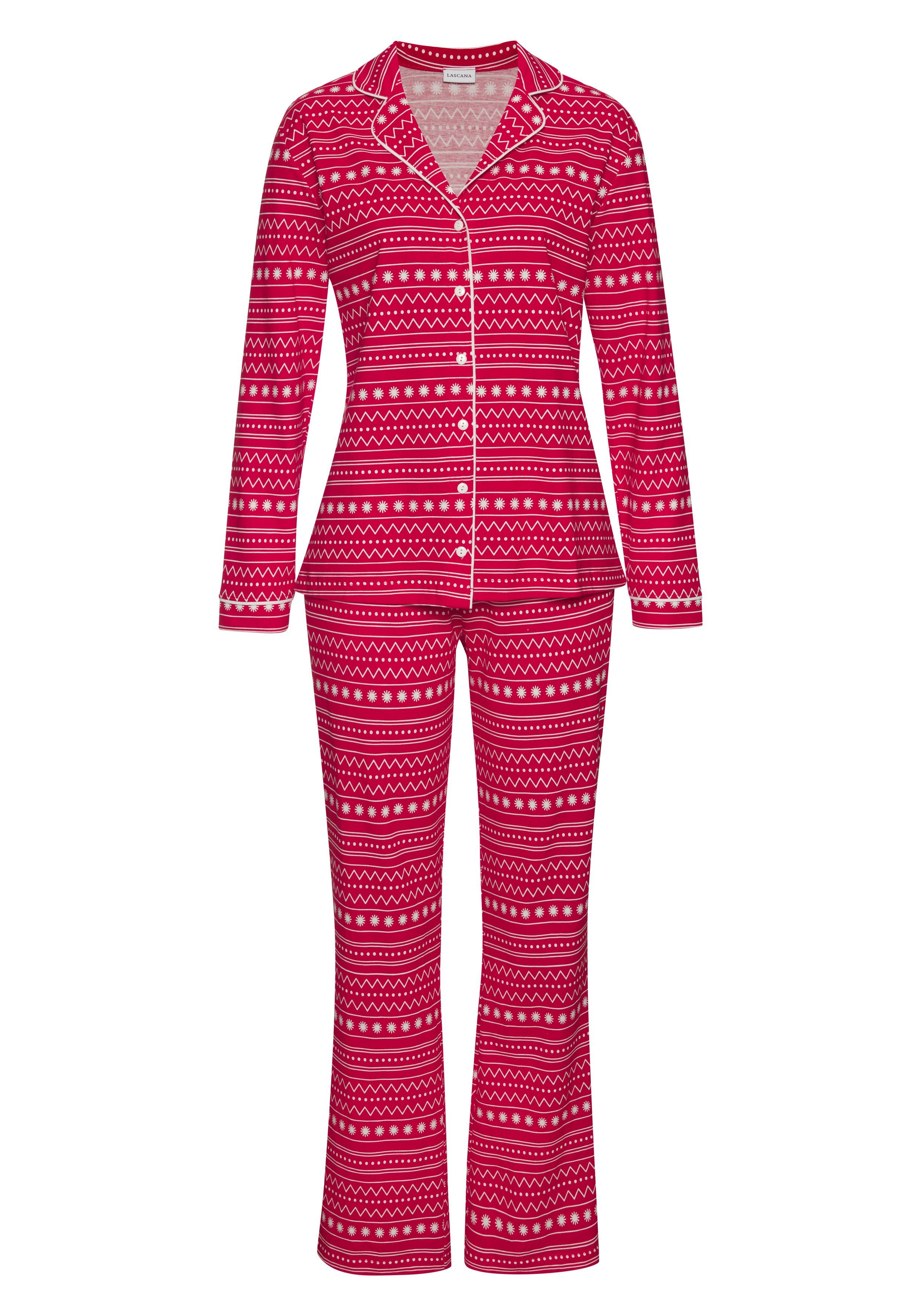 Lascana Pyjama met all-over print (set, 2-delig)