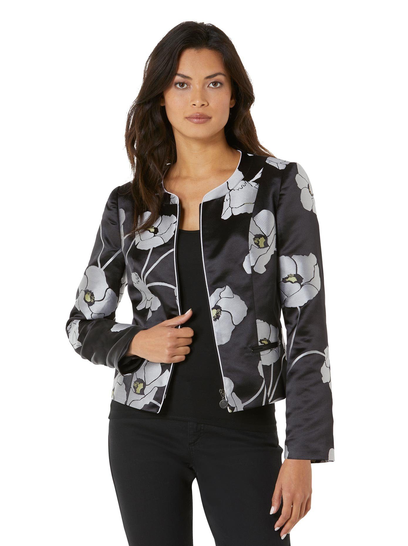 CREATION L PREMIUM Korte blazer Polyester-zijde-blazer