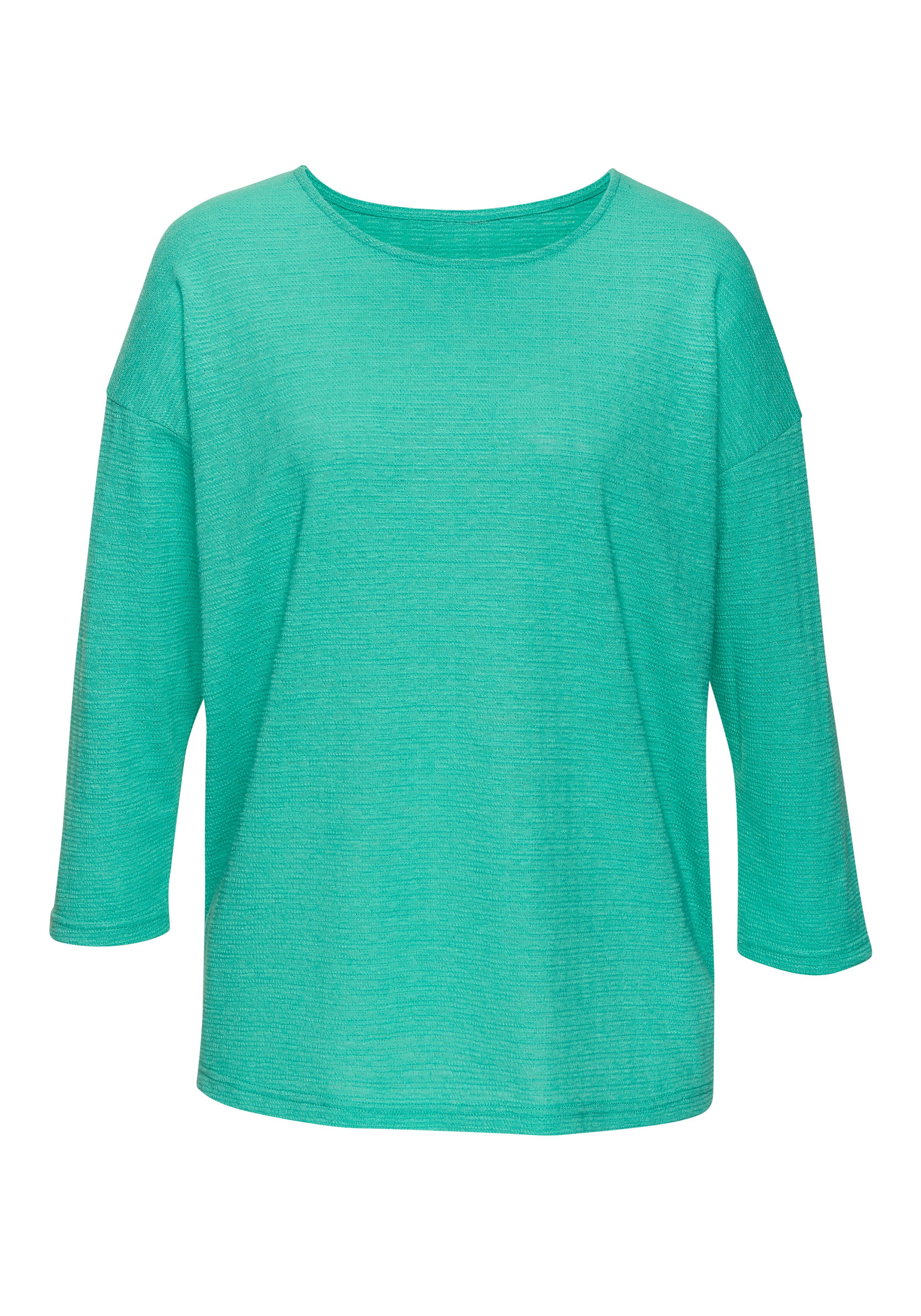 Vivance Shirt met lange mouwen Met modieuze structuur van kreukvrije kwaliteit met katoen (Set van 2)