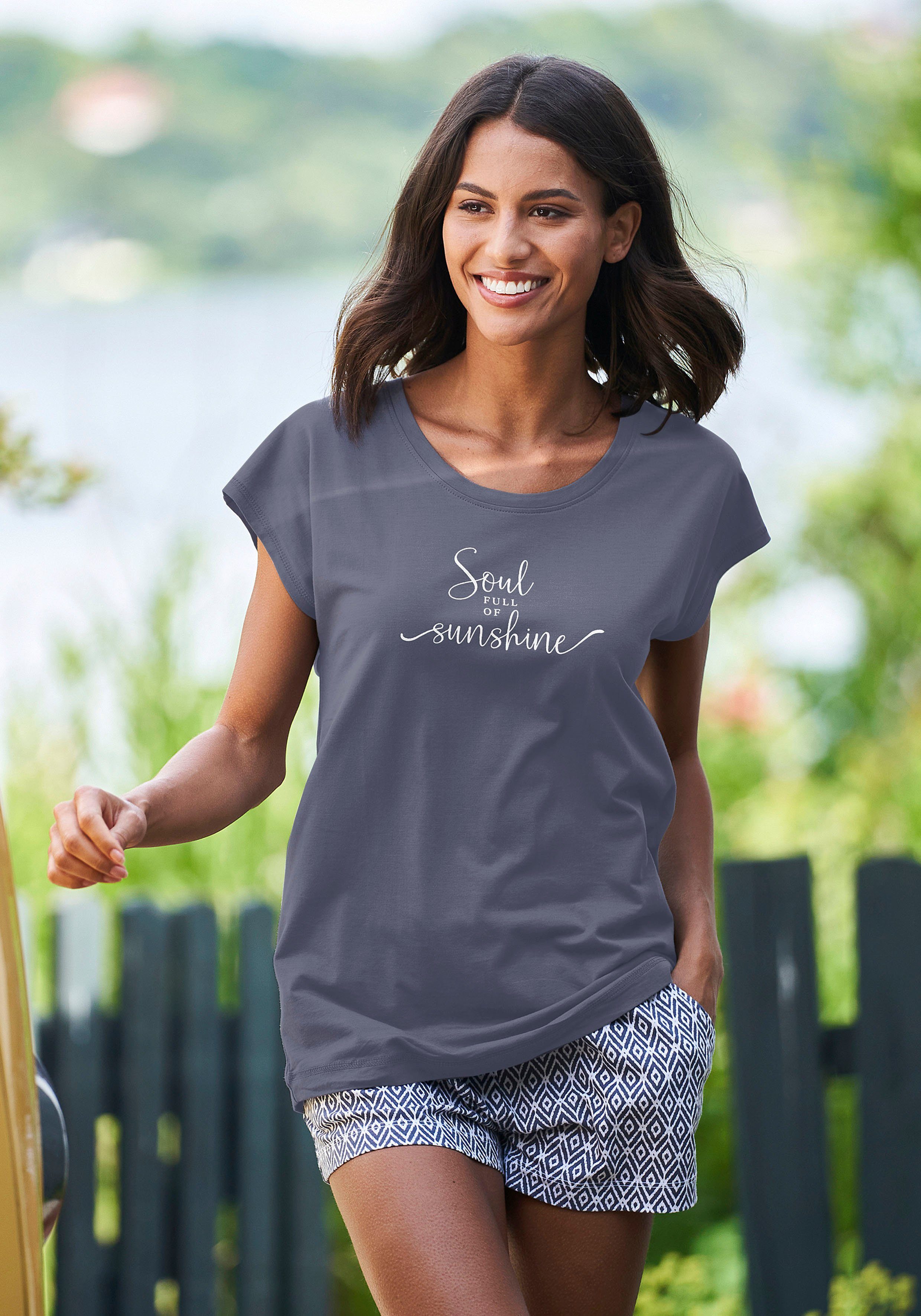 Vivance Dreams T-shirt met zomer-statementprint