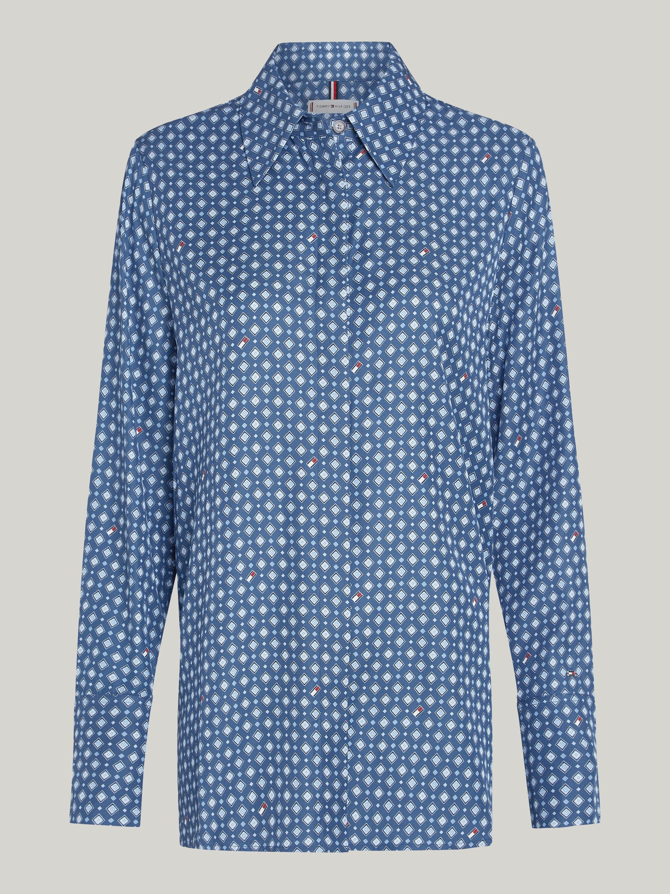 Tommy Hilfiger Overhemdblouse FOULARD REGULAR SHIRT met tommy hilfiger-logo