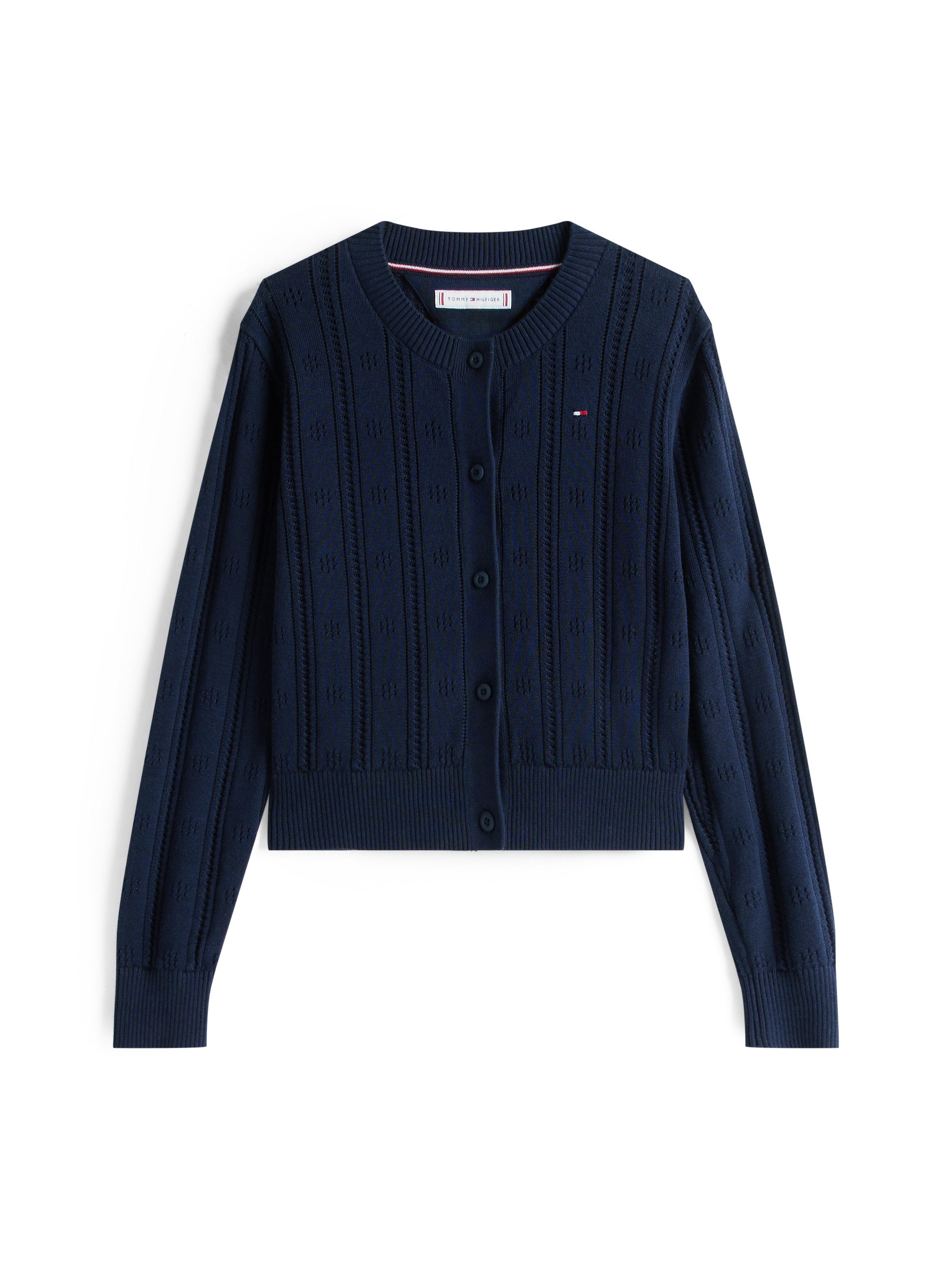 Tommy Hilfiger Vest POINTELLE CARDIGAN LS voor kinderen tot 16 jaar, met schattig patroon
