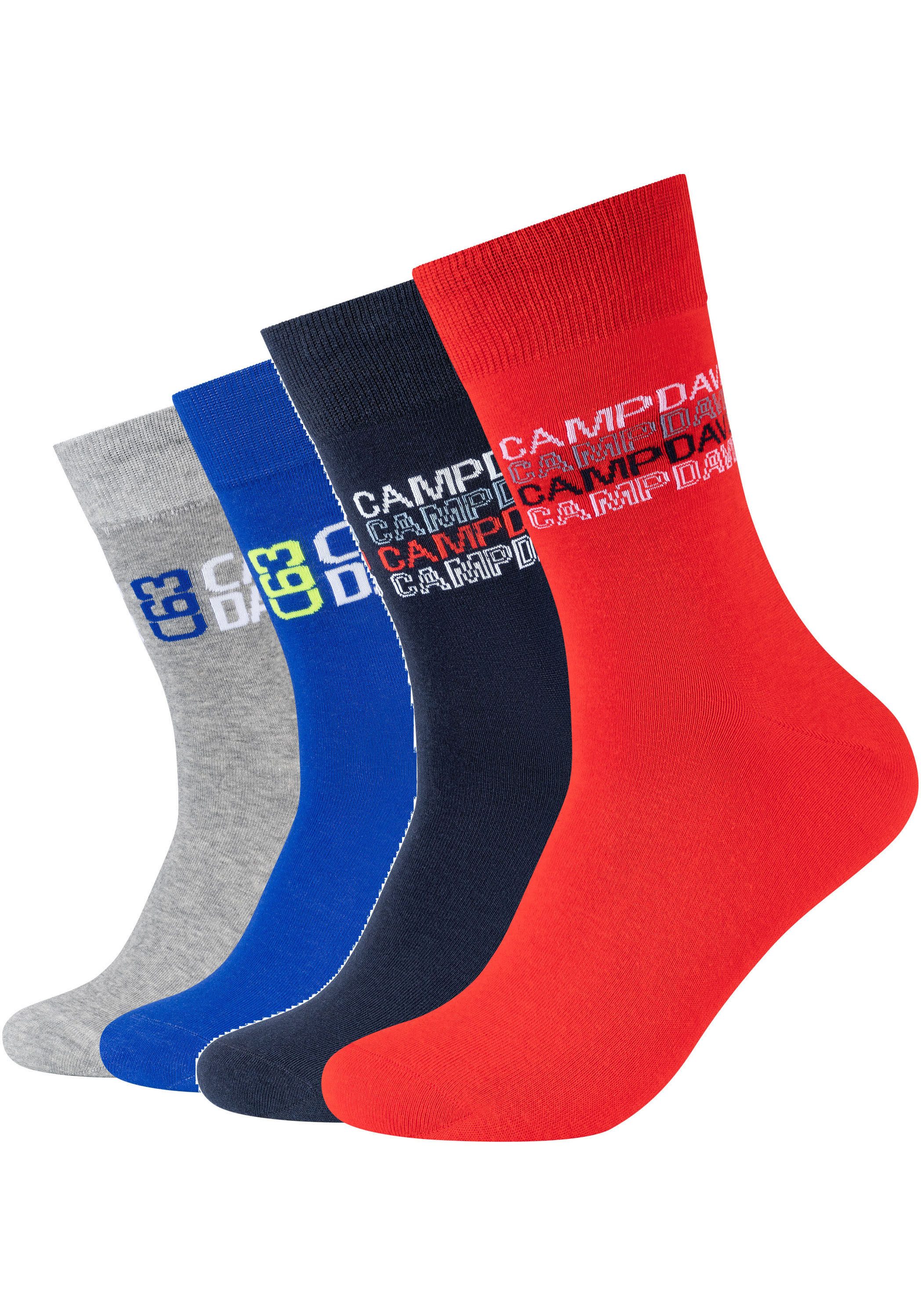 MUSTANG Sokken Casual met merklogo (4 paar) heren sokken maat 43 (46) multicolor