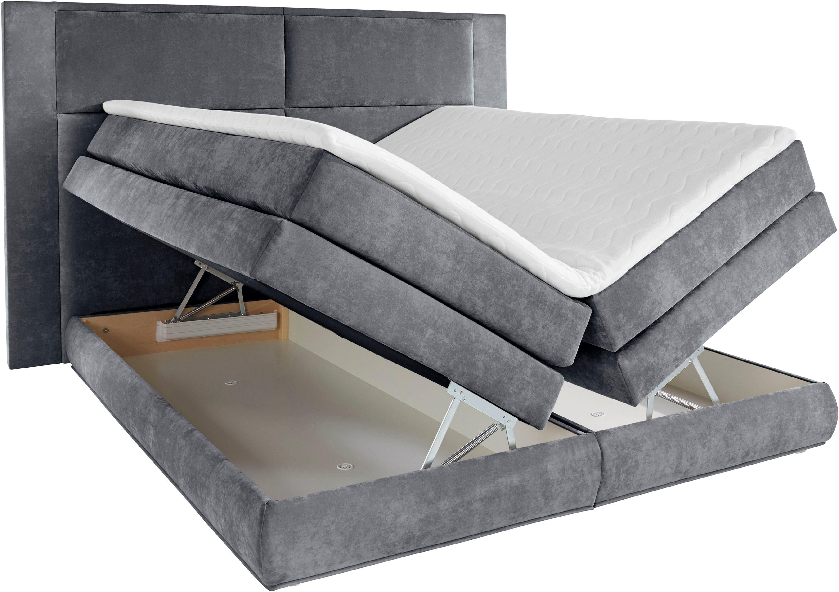 COLLECTION AB Boxspring Copenhagen inclusief bedkist, topmatras, naar keuze met ledverlichting