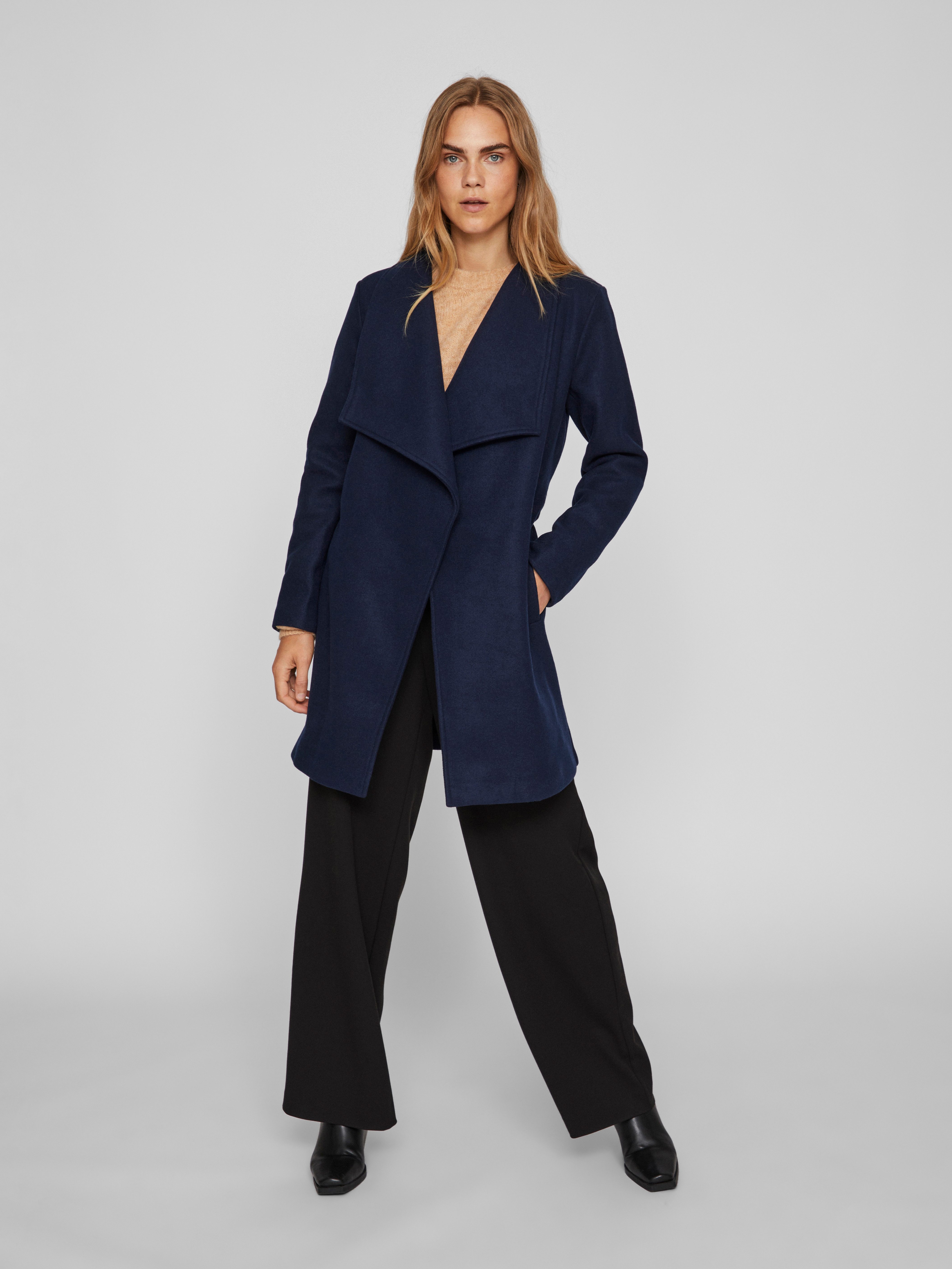 Vila Korte jas VICOOLEY COLLAR BELT COAT - NOOS