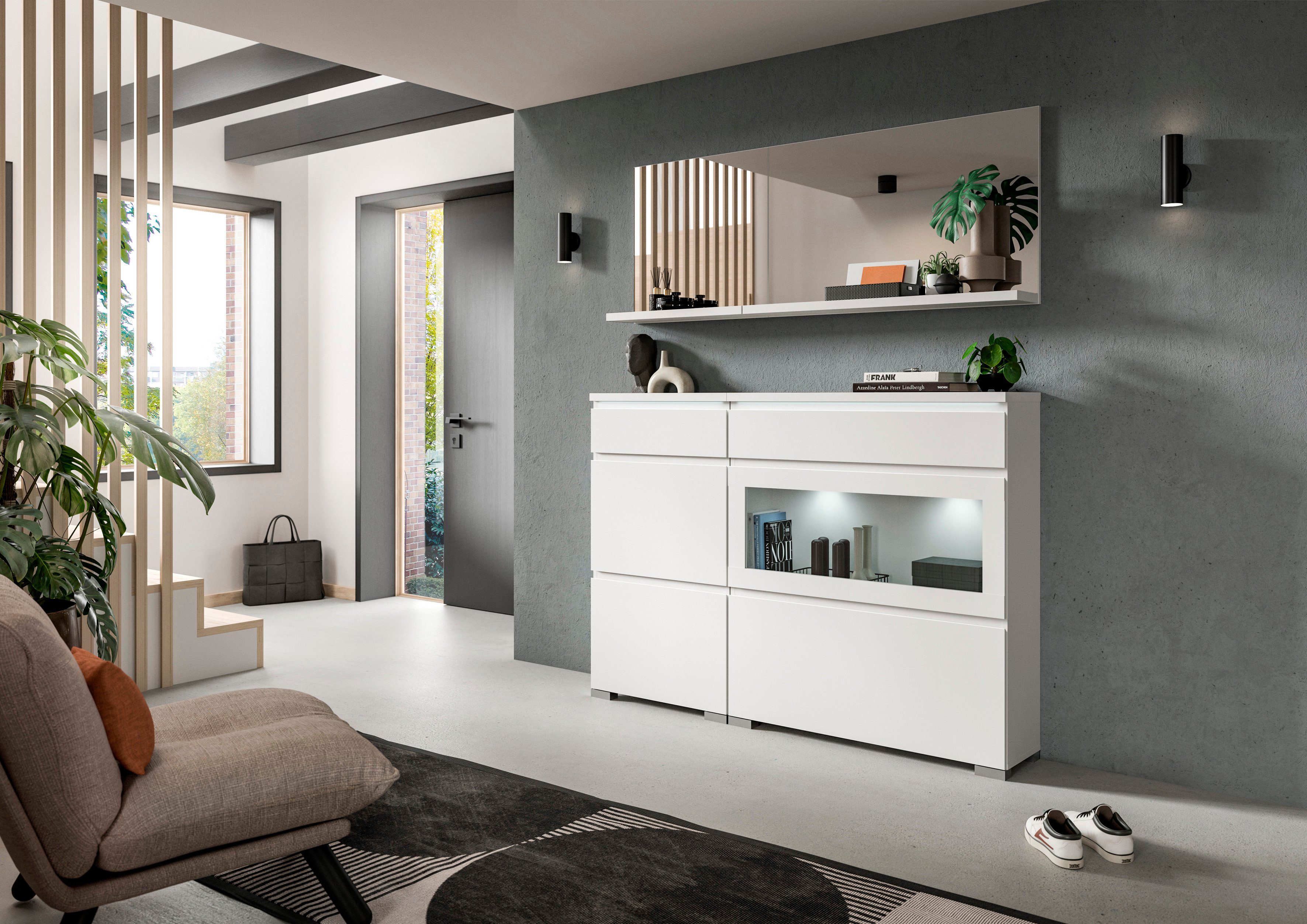 INOSIGN Wandspiegel Skoskap, Breedte 60 cm, 1 Plank, inclusief Wandmontagemateriaal Garderobespiegel, spiegel, gangspiegel, halspiegel, spiegelpaneel (1 stuk)