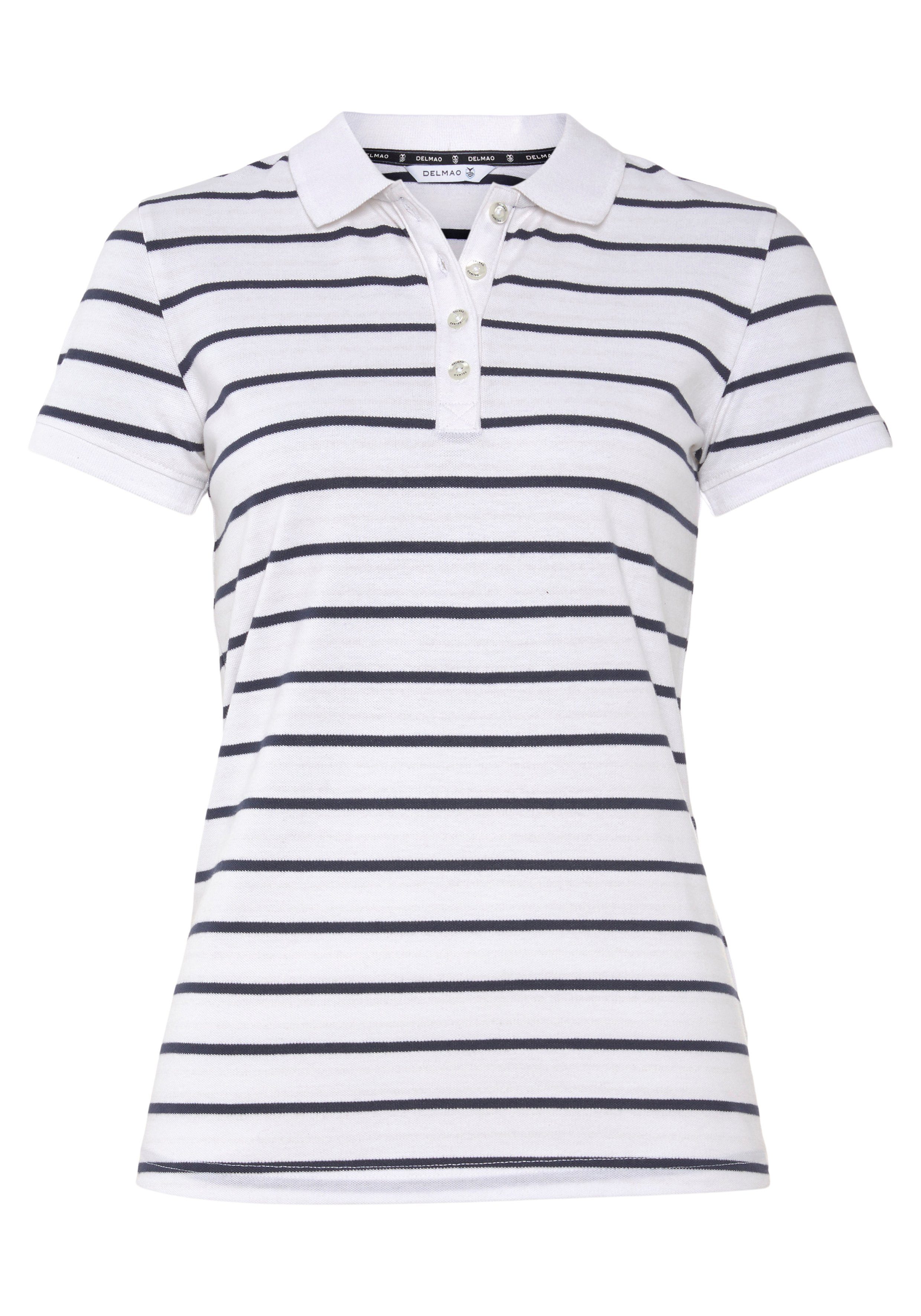 DELMAO Poloshirt met strepen van voorgeverfd garen