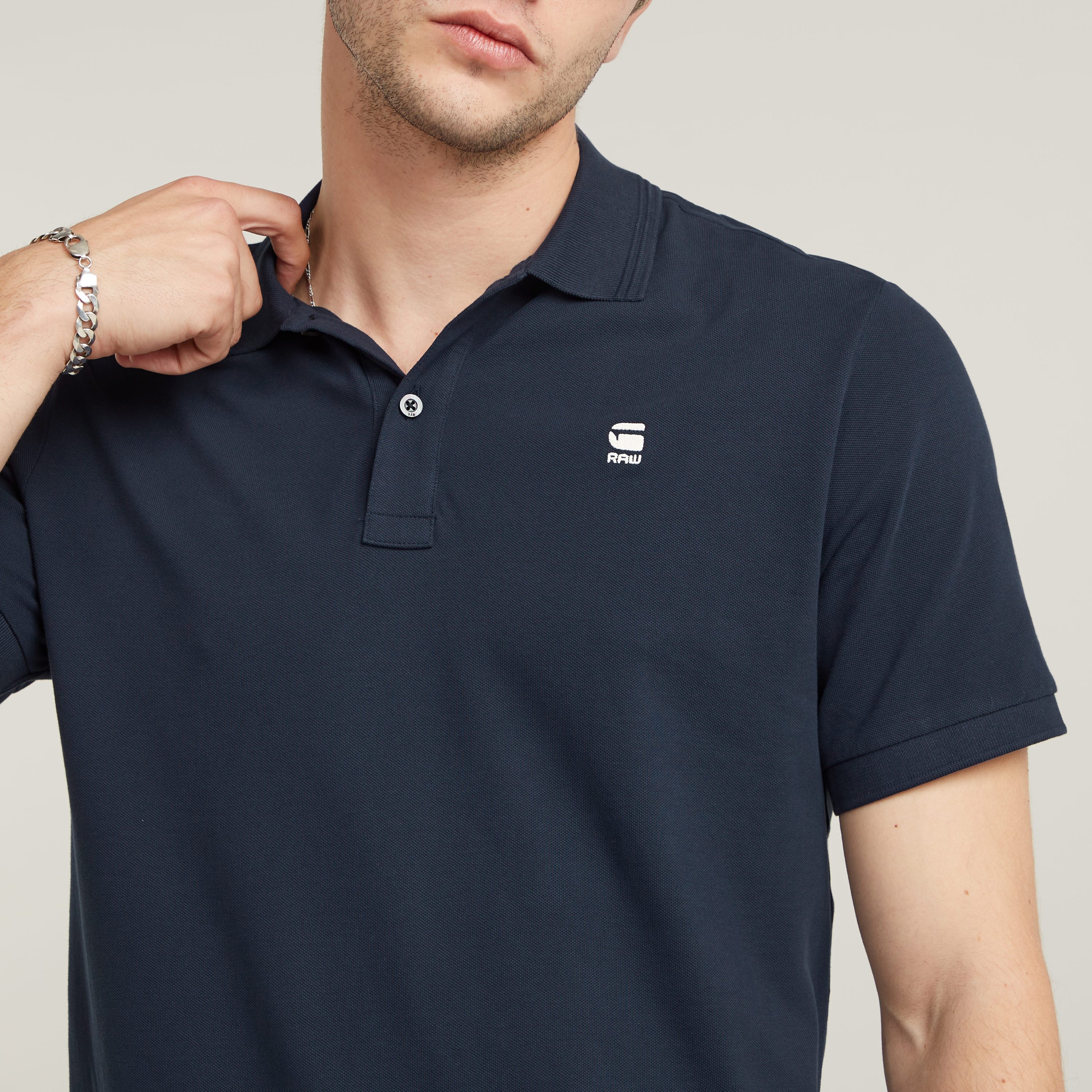 G-Star RAW Poloshirt Dunda slim fit Logo-embossing op de borst