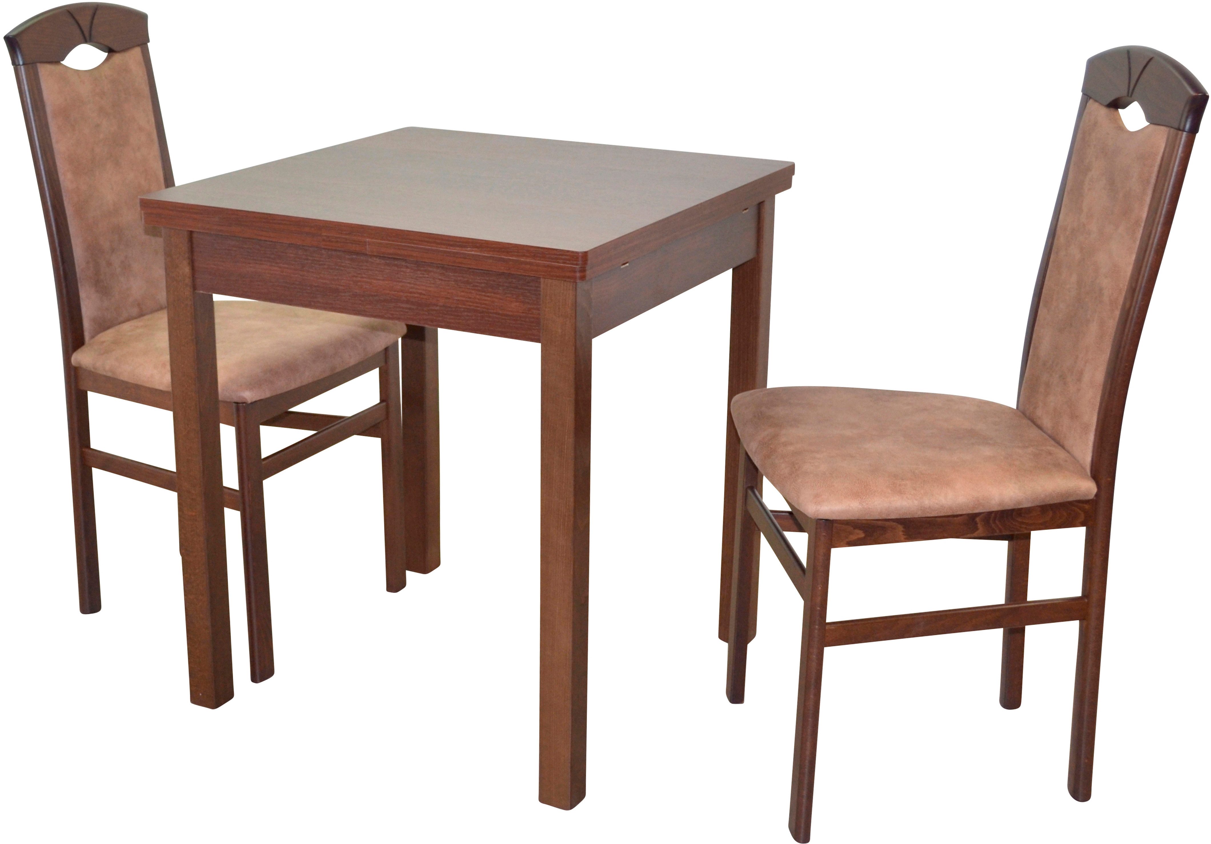 HOFMANN LIVING AND MORE Eethoek 3-delig eethoek Stoelen voorgemonteerd (voordeelset, 3-delig) eethoeken maat Microvezel 1 bruin