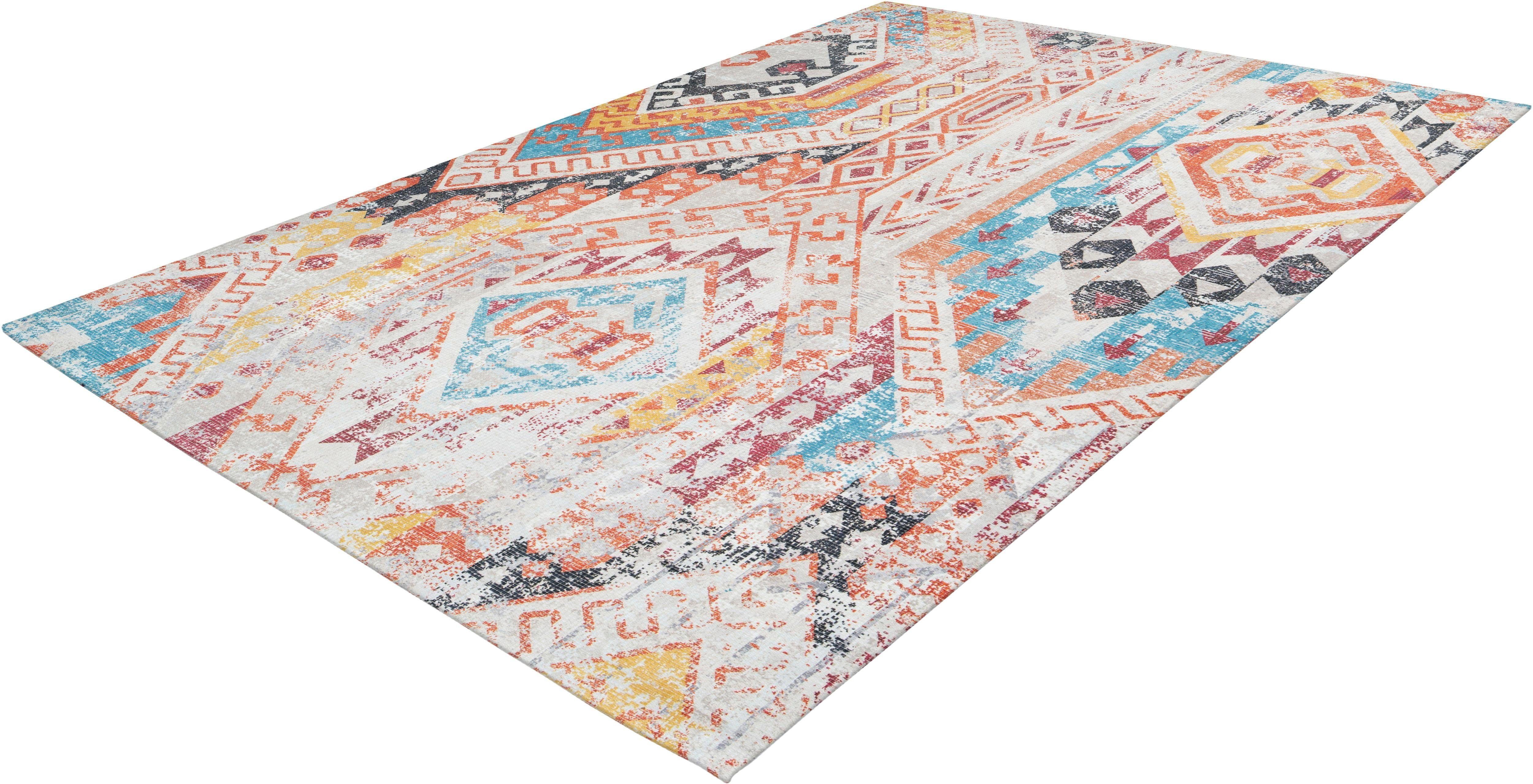 my home Vloerkleed Ruben Vintage, stijlvolle glans, plat vloerkleed, multicolour, zacht