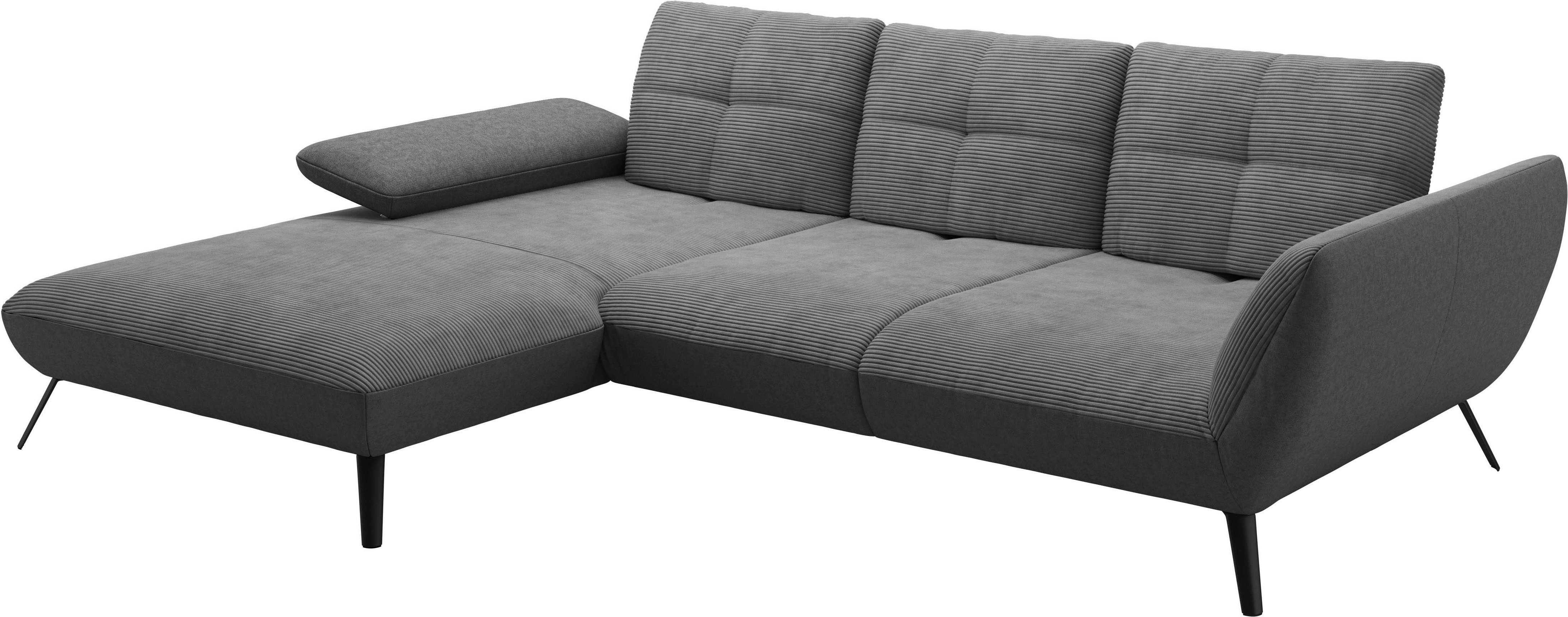 Places of Style Hoekbank Mikado L-vorm incl. zitdiepteverstelling en armleuningverstelling