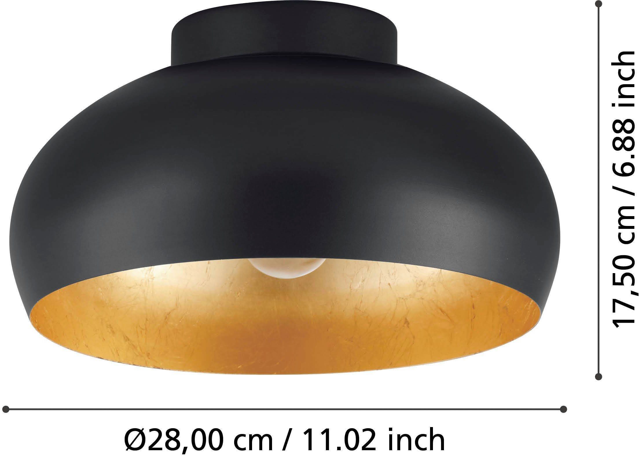 EGLO Plafondlamp MOGANO 2 Plafondlamp, van metaal in zwart en goud, E27, dimbaar, Ø 28 cm (1 stuk)