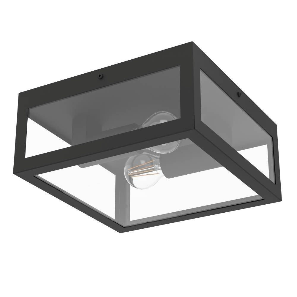 EGLO Plafondlamp voor buiten ALAMONTE 1 Wandlamp buiten, L29 x H29 x B13 cm, rustiek, E27, IP44, max. 60W
