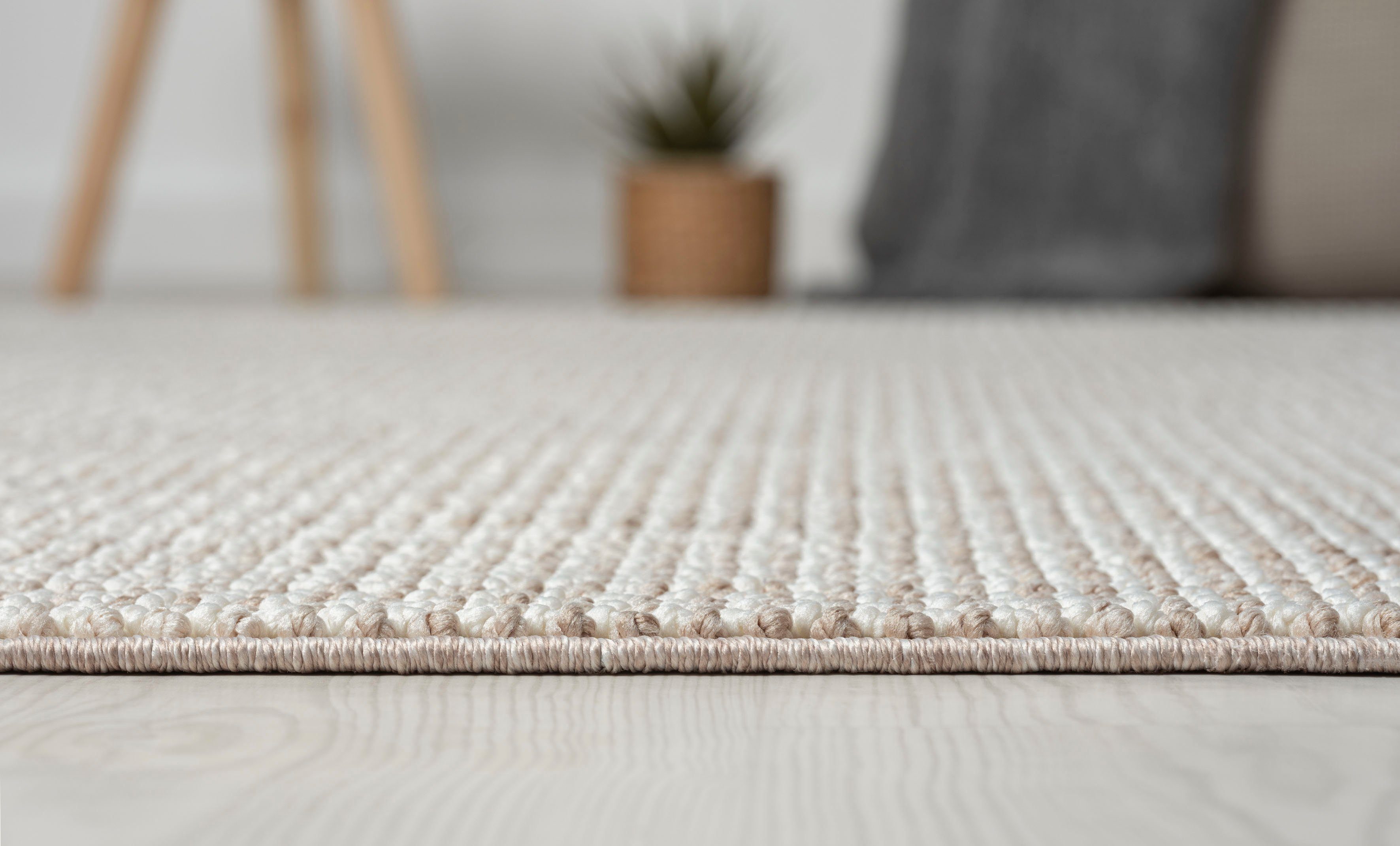 Myflair Möbel & Accessoires Vloerkleed AVA Uni-kleuren, gemêleerd, sisal-look, ook in rond verkrijgbaar, met franjes
