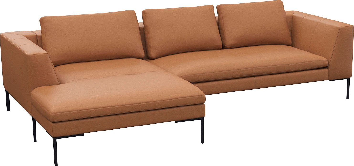 FLEXLUX Hoekbank Loano, geweldige zitcomfort, L-vorm moderne zitbank, vrijstaand, losse kussens, koudschuim in de zitting