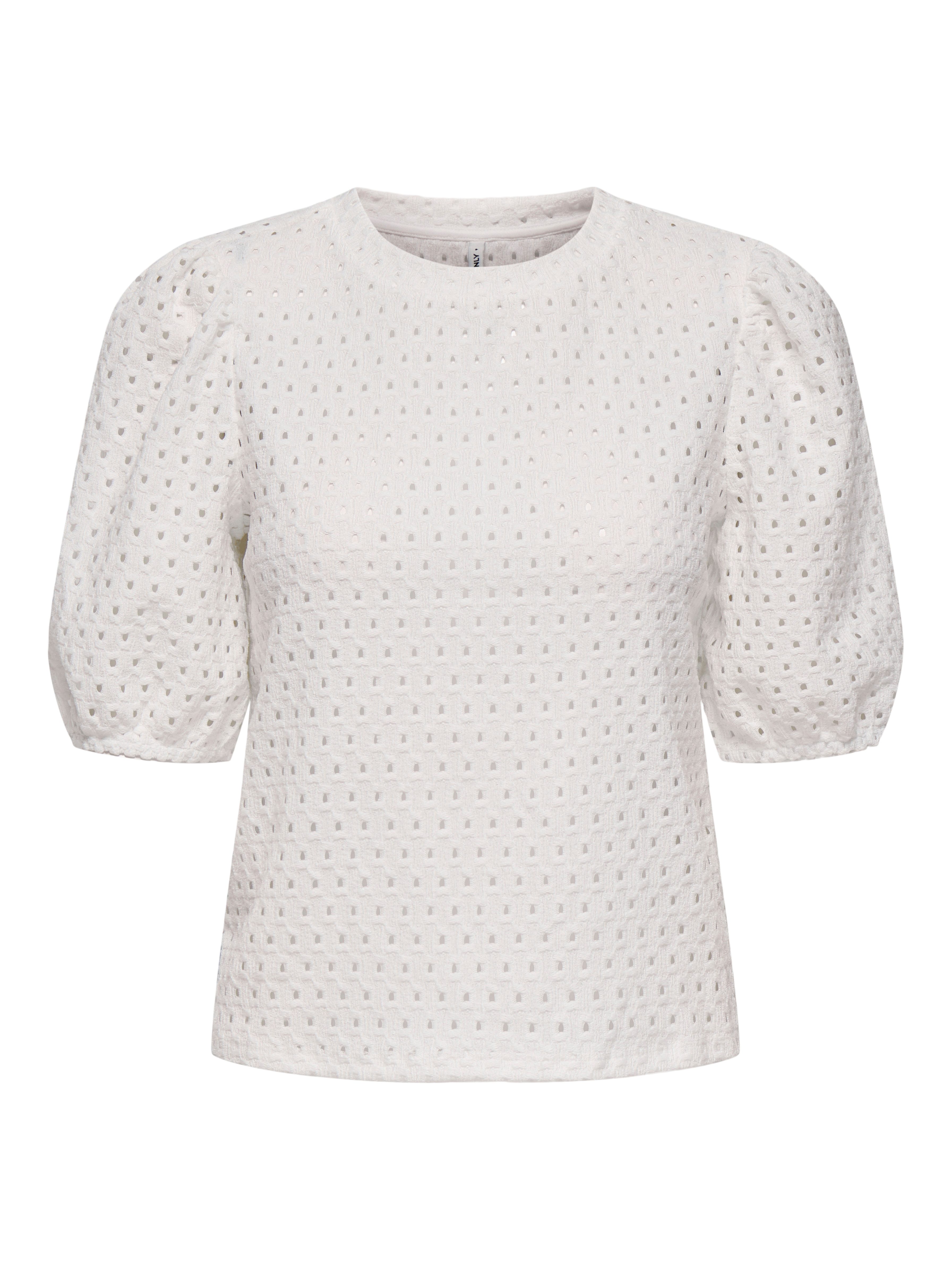 Only Shirt met korte mouwen ONLELISA S/S O-NECK TOP BOX JRS