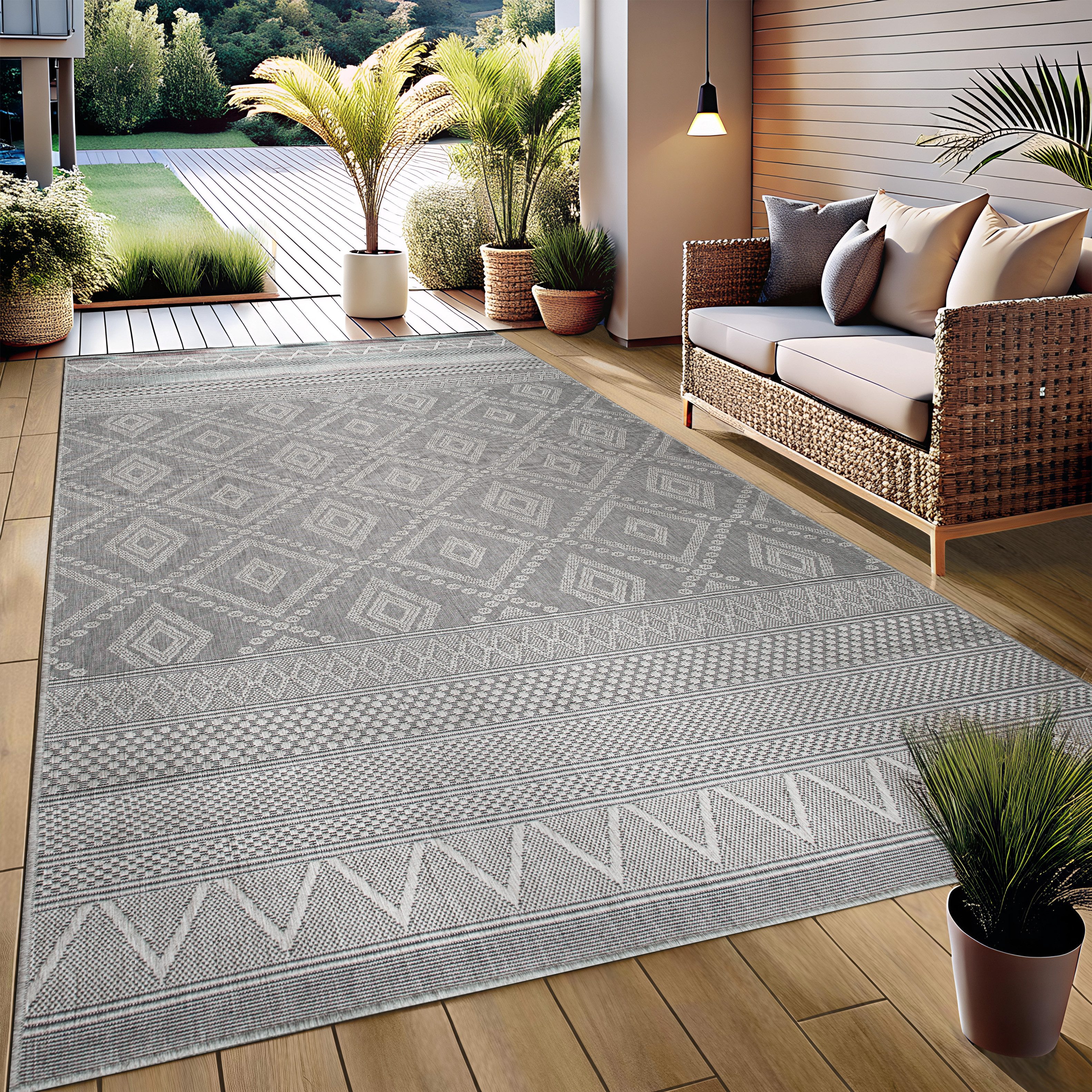 my home Vloerkleed Toronto is ook als loper verkrijgbaar Geschikt voor binnen en buiten, sisal-look, weerbestendig & uv-bestendig, boho