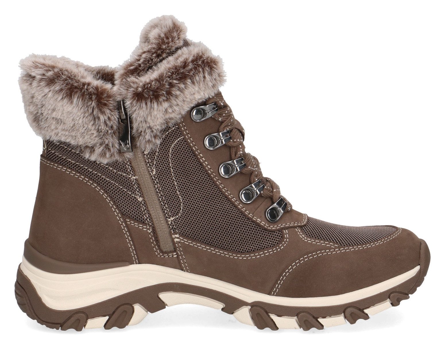 Caprice Winterlaarzen sleehak, veterschoenen, outdoorschoen in comfortabele breedte