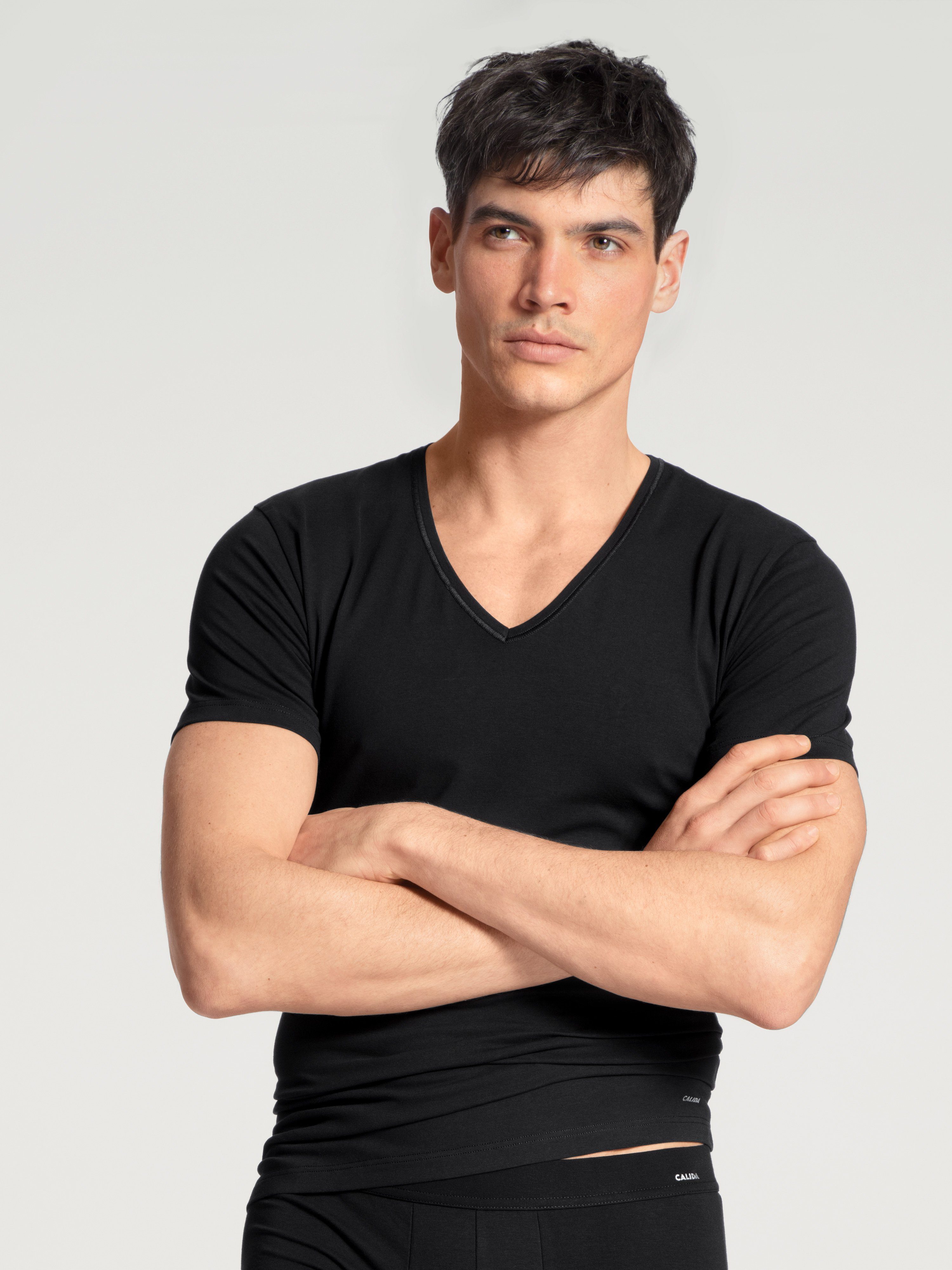 CALIDA T-shirt Cotton Code met v-halslijn en perfecte pasvorm