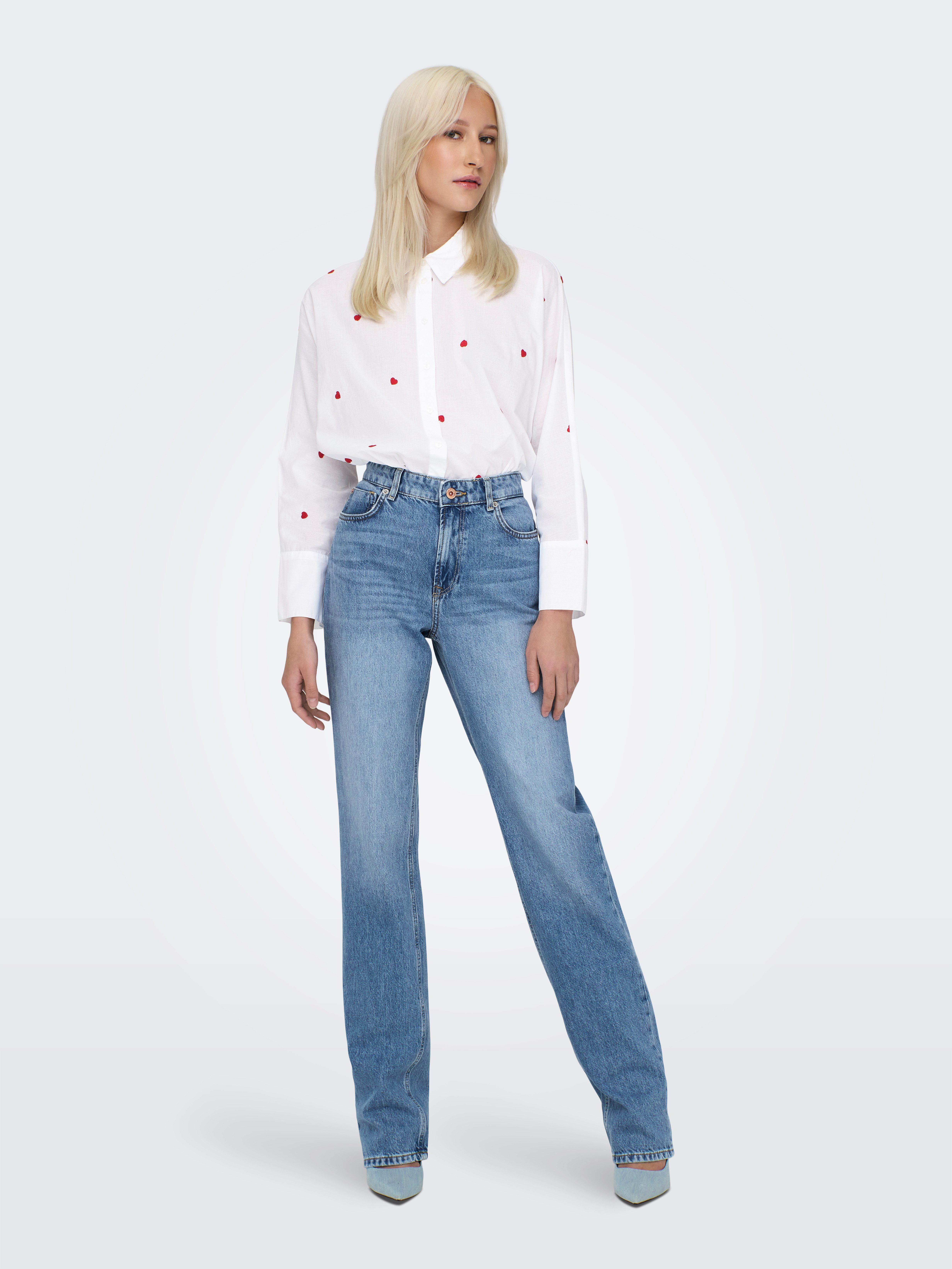 Only Overhemdblouse ONLNEW LINA GRACE LS EMB SHIRT NOOS WVN