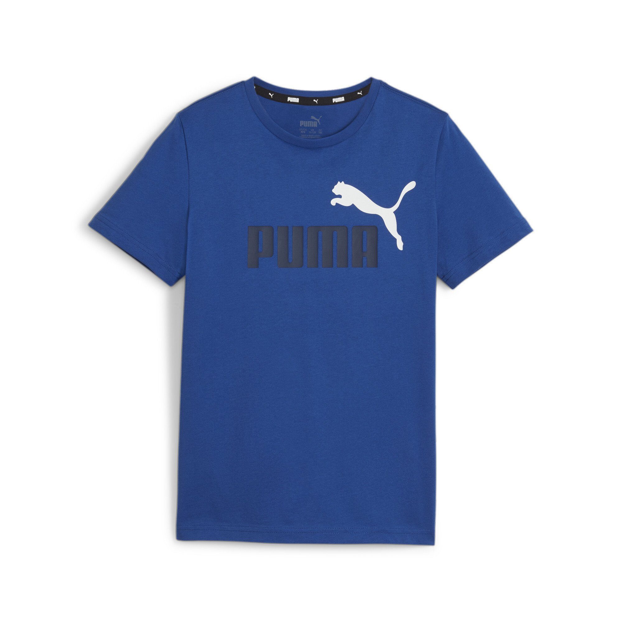 Puma T-shirt blauw Jongens Katoen Ronde hals Logo 128