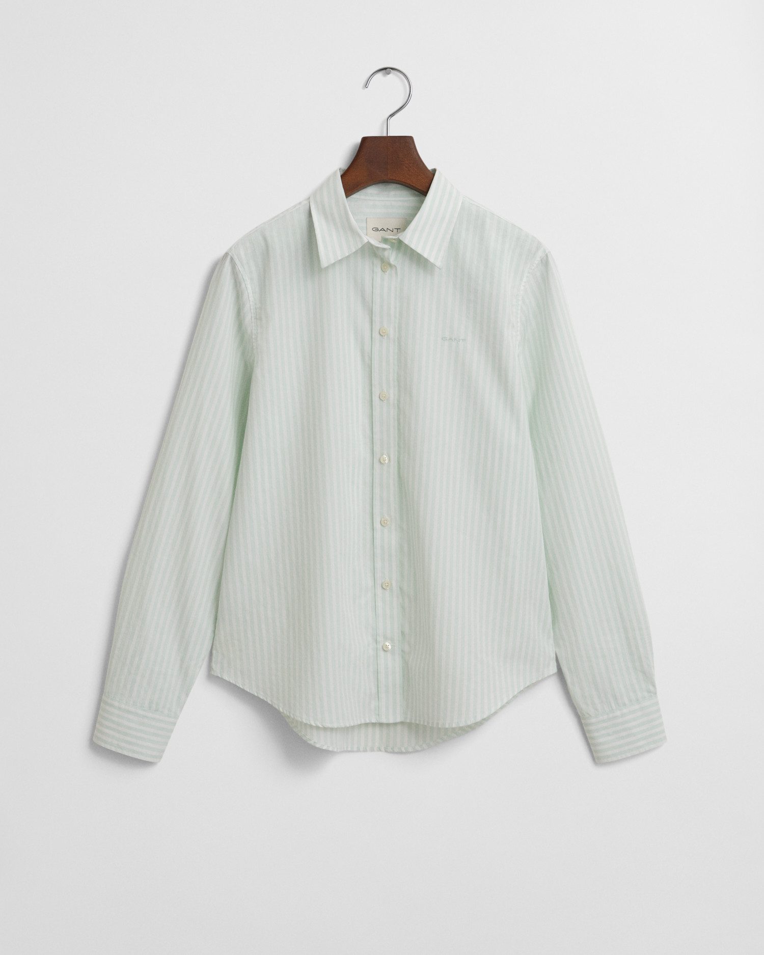 Gant Overhemdblouse REG POPLIN STRIPED SHIRT met een klein geborduurd logo op de borst
