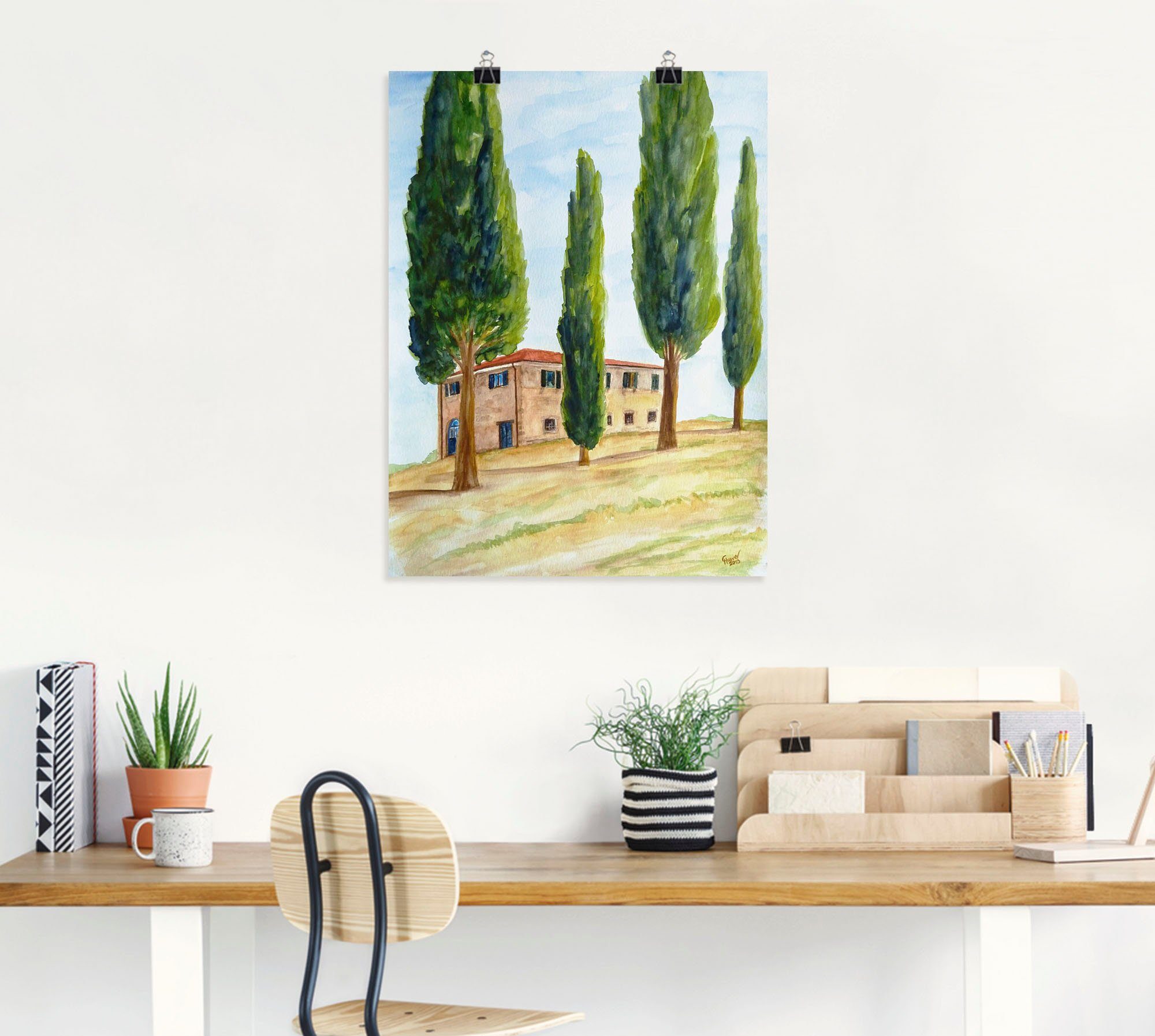 Artland Artprint Landhuis in de Toscane als artprint op linnen, muursticker of poster in verschillende maten
